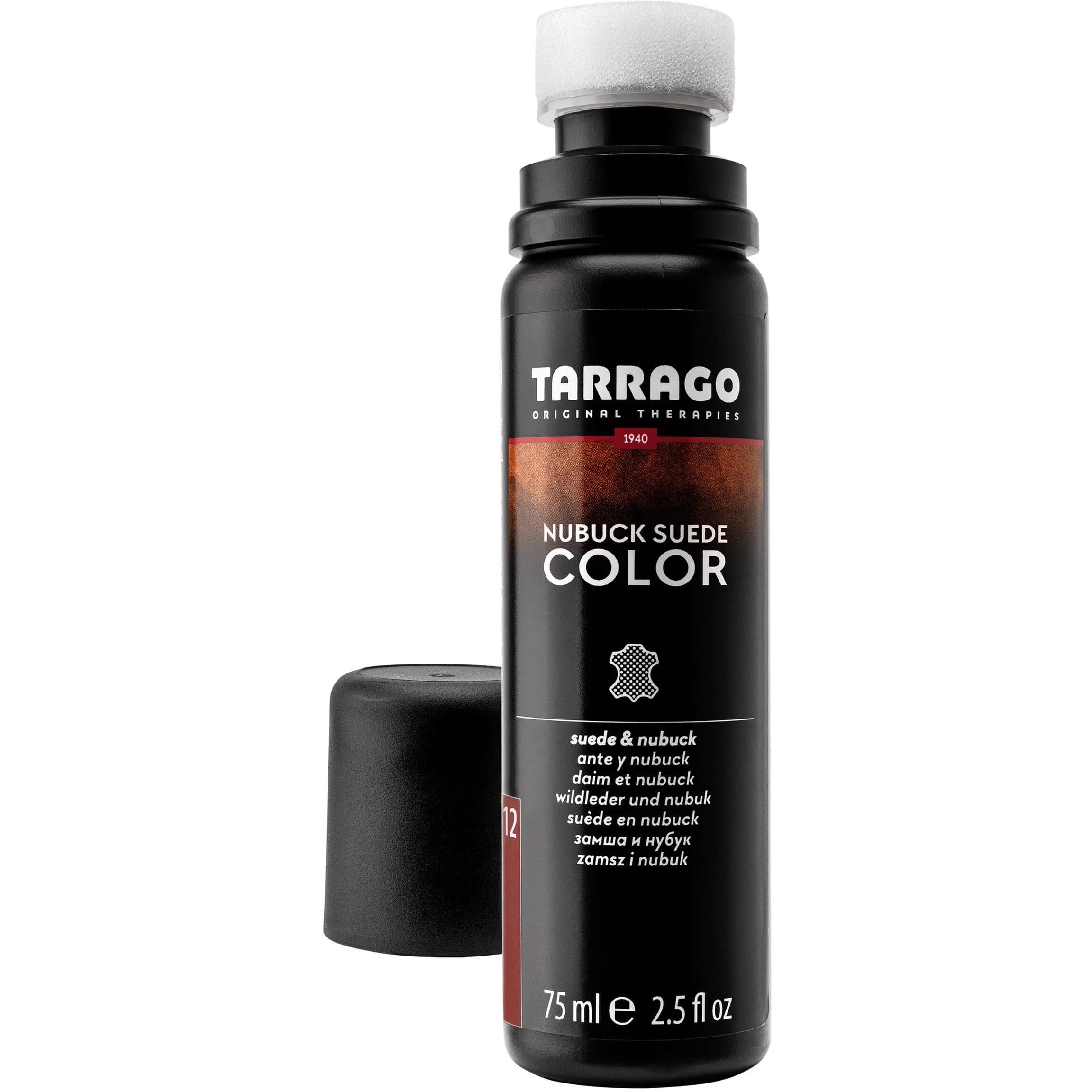 Tarrago Nubuck Suede Colour Renovator - Renews Color Of Suede & Nubuck Footwear - Contains Synthetic Polymer And Vegetal Oil - Self-Applicator Bottle With Sponge, 75 Ml / 2.54Fl.Oz, Red