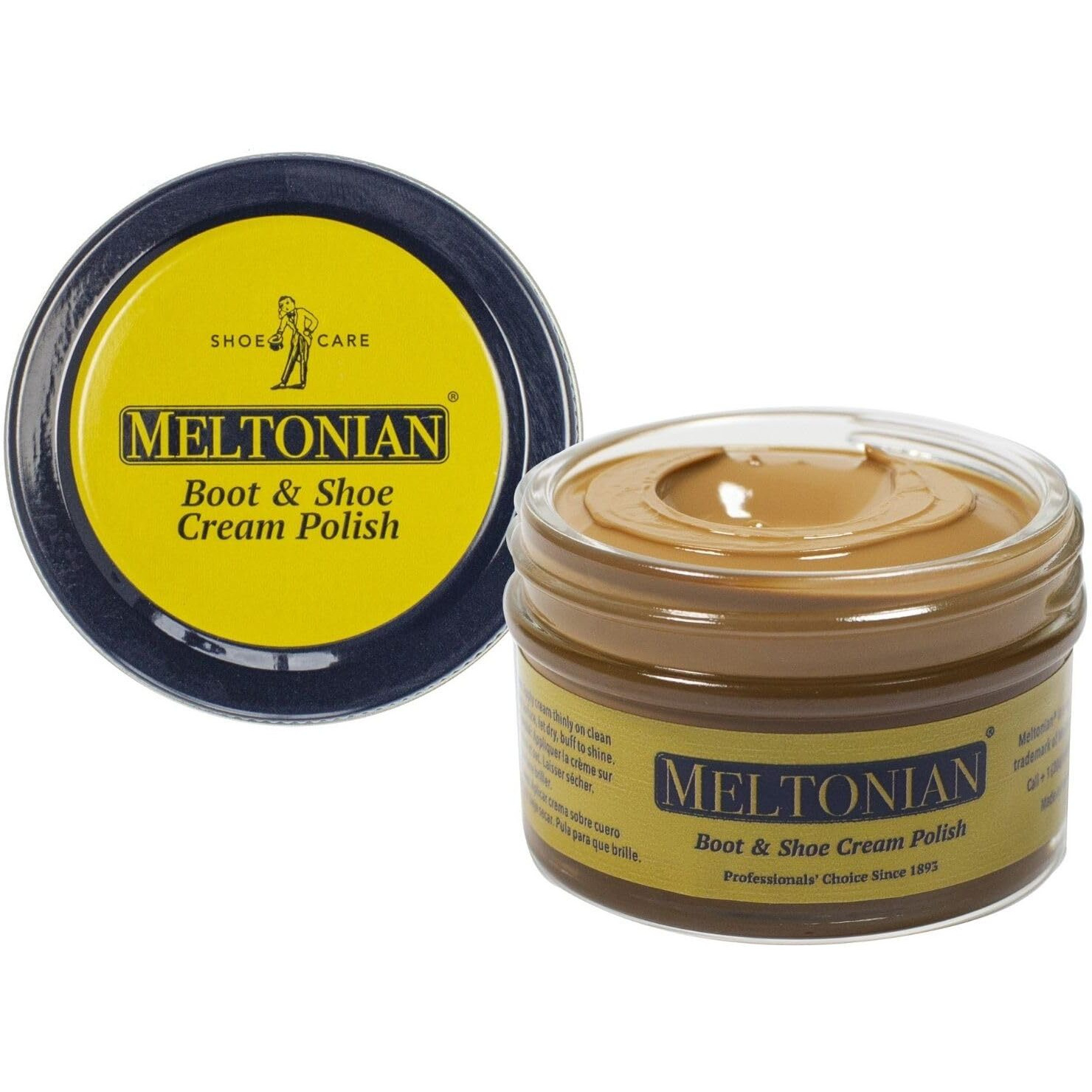 Meltonian Cream Shoe Polish - Boot Polish, Leather Shoe Polish Oil Based With Beeswax - Restores & Protects, 60+ Colors, Banana