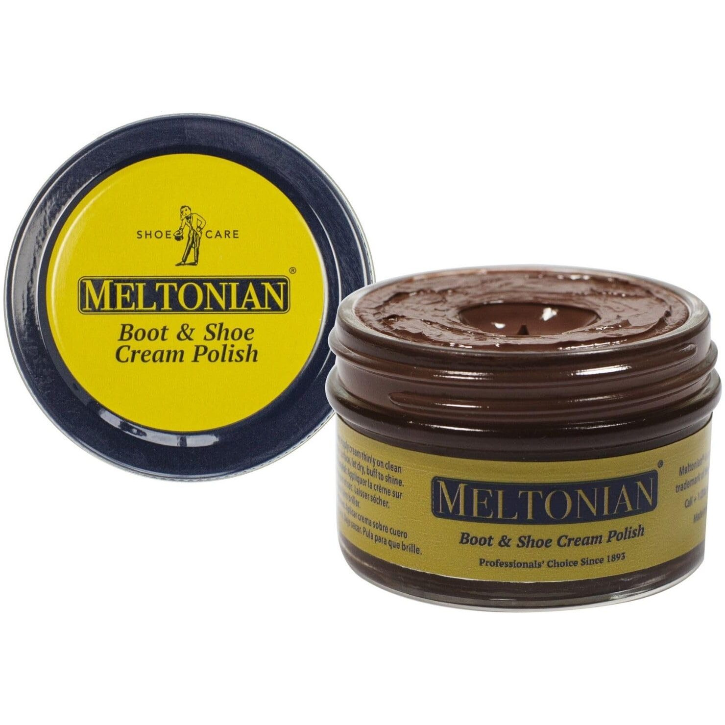 Meltonian Cream Shoe Polish - Boot Polish, Leather Shoe Polish Oil Based With Beeswax - Restores & Protects, 60+ Colors, Brick