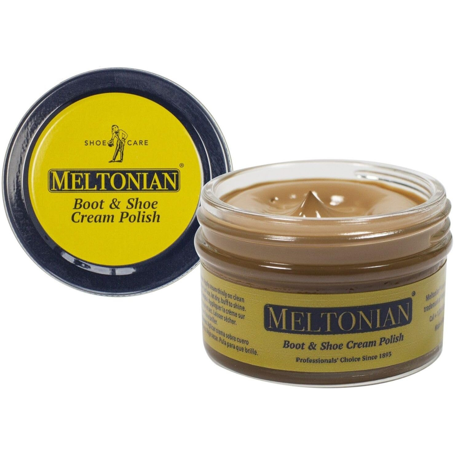 Meltonian Cream Shoe Polish - Boot Polish, Leather Shoe Polish Oil Based With Beeswax - Restores & Protects, 60+ Colors, Adobe
