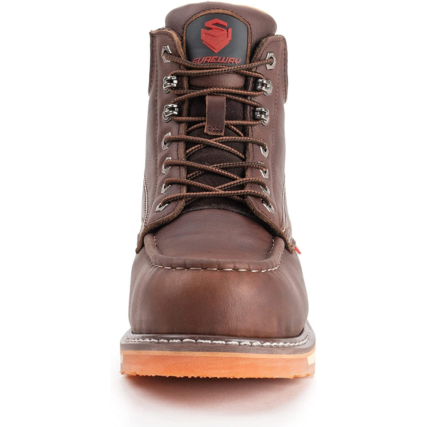 Sureway 6    Mens Heavy Duty Steel/Composite/Soft Toe Work Boots For Men,Goodyear Welt,Extremely Comfortable Durable Proved,Superior Oil/Slip Resistant,Thicker Leather,Wedge Sole,Moc Toe Work