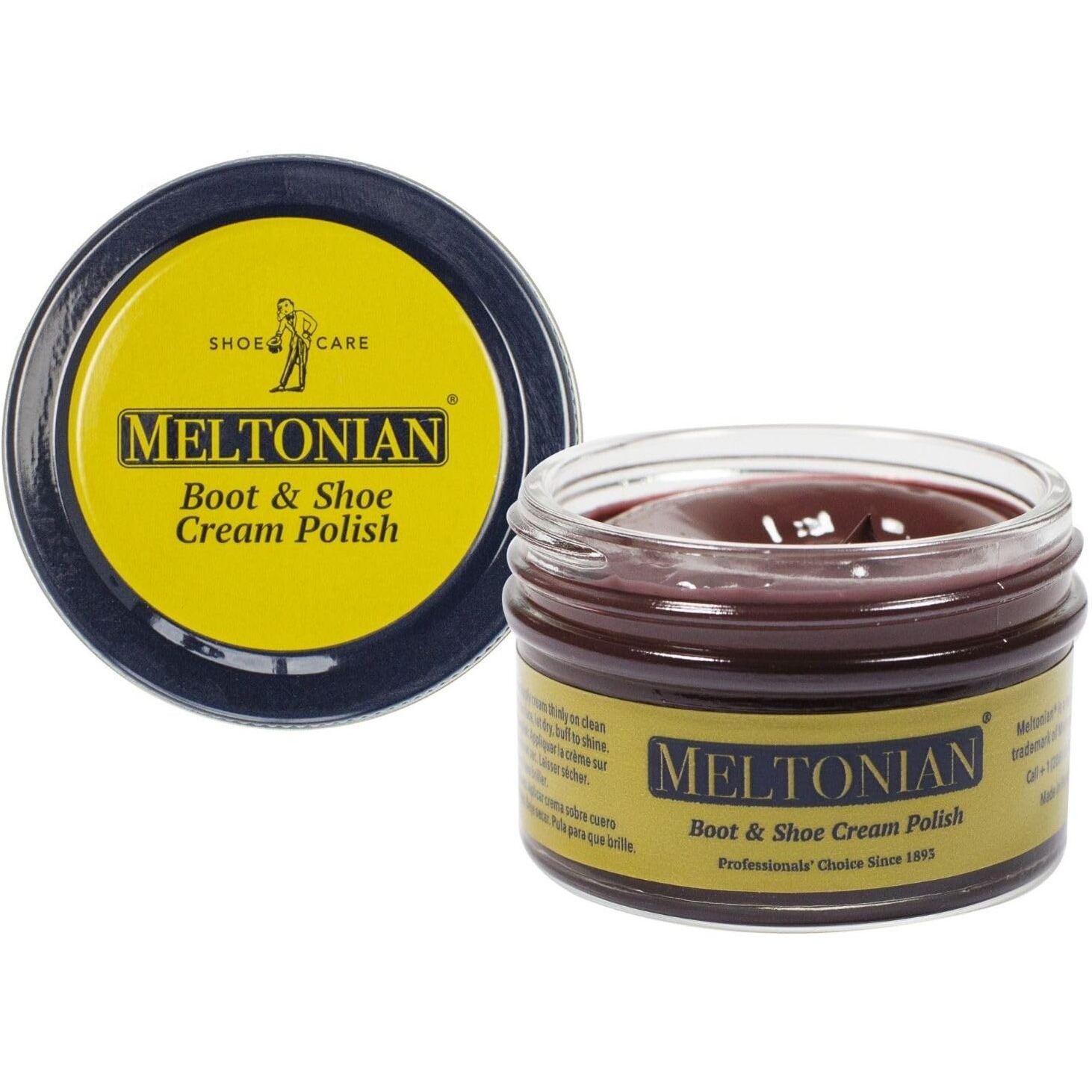 Meltonian Cream Shoe Polish - Boot Polish, Leather Shoe Polish Oil Based With Beeswax - Restores & Protects, 60+ Colors, Russet