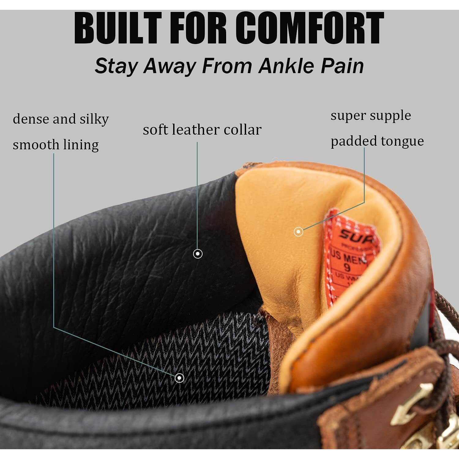 Sureway 6    Mens Heavy Duty Steel/Composite/Soft Toe Work Boots For Men,Goodyear Welt,Extremely Comfortable Durable Proved,Superior Oil/Slip Resistant,Thicker Leather,Wedge Sole,Moc Toe Work