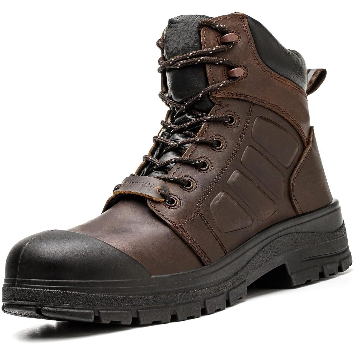 Aegiswarm 6"" Steel Toe Work Boots For Men Waterproof - Durable Oil Full Grain Cowhide Leather Steel Toe Boots, Non-Slip Industrial And Construction Safety Footwear 8