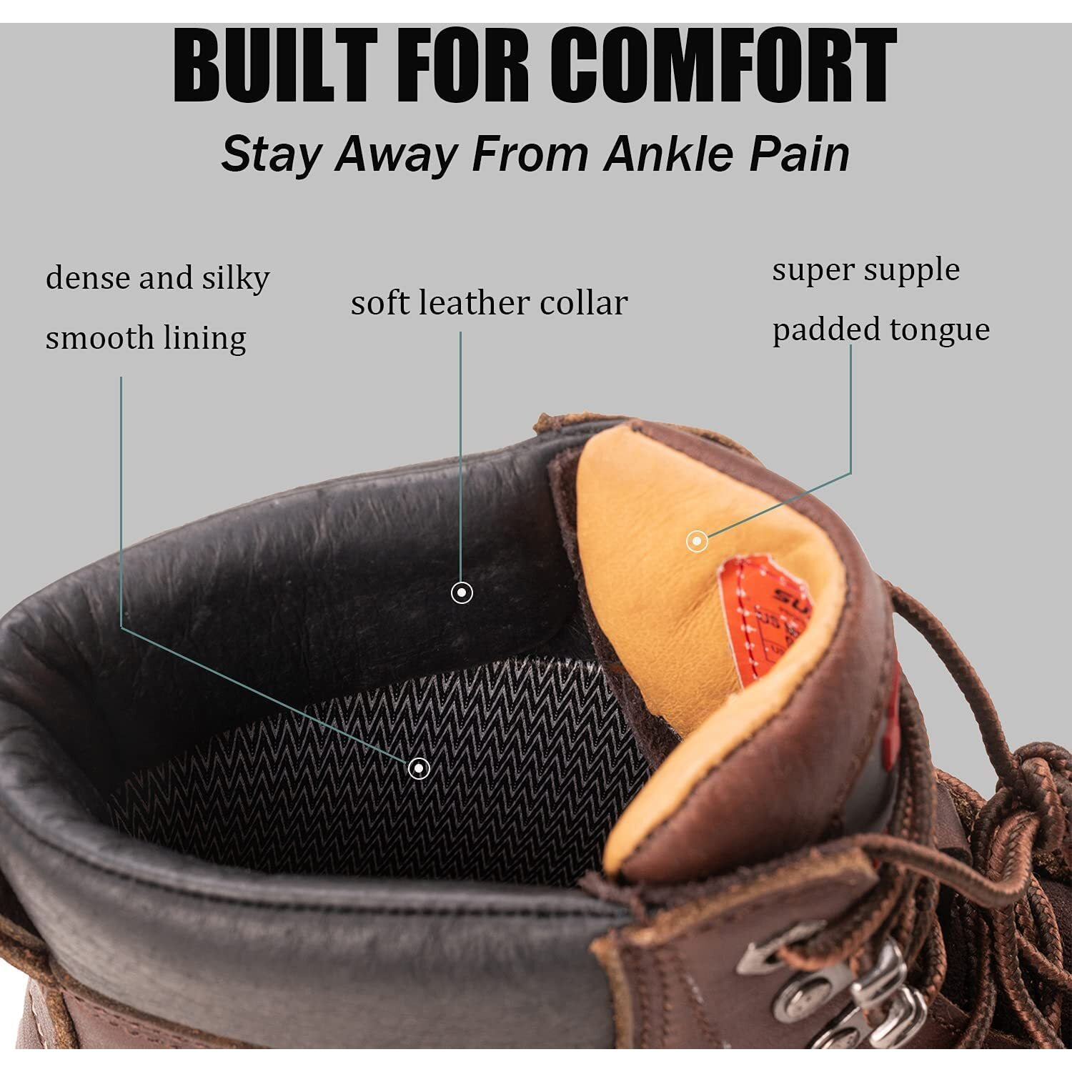 Sureway 6    Mens Heavy Duty Steel/Composite/Soft Toe Work Boots For Men,Goodyear Welt,Extremely Comfortable Durable Proved,Superior Oil/Slip Resistant,Thicker Leather,Wedge Sole,Moc Toe Work