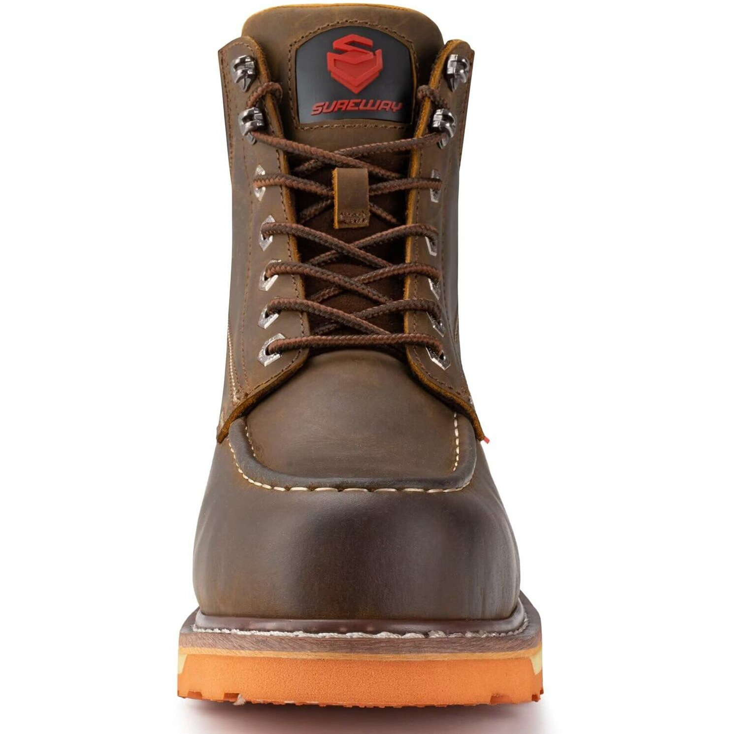 Sureway 6    Mens Heavy Duty Steel/Composite/Soft Toe Work Boots For Men,Goodyear Welt,Extremely Comfortable Durable Proved,Superior Oil/Slip Resistant,Thicker Leather,Wedge Sole,Moc Toe Work