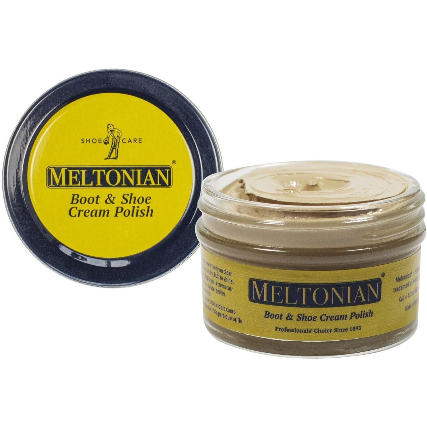 Meltonian Cream Shoe Polish - Boot Polish, Leather Shoe Polish Oil Based With Beeswax - Restores & Protects, 60+ Colors, Ecru