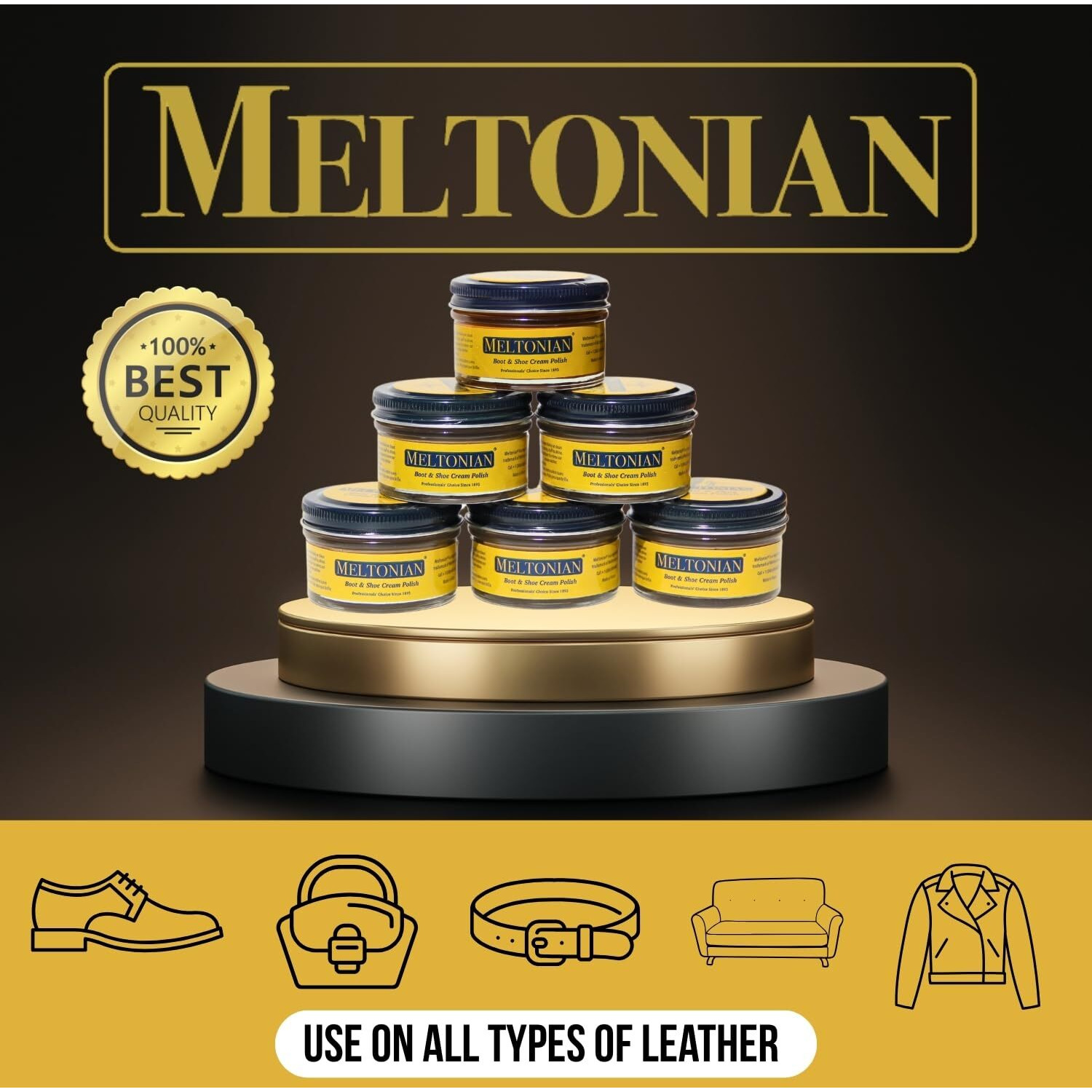 Meltonian Cream Shoe Polish - Boot Polish, Leather Shoe Polish Oil Based With Beeswax - Restores & Protects, 60+ Colors, Cleaner