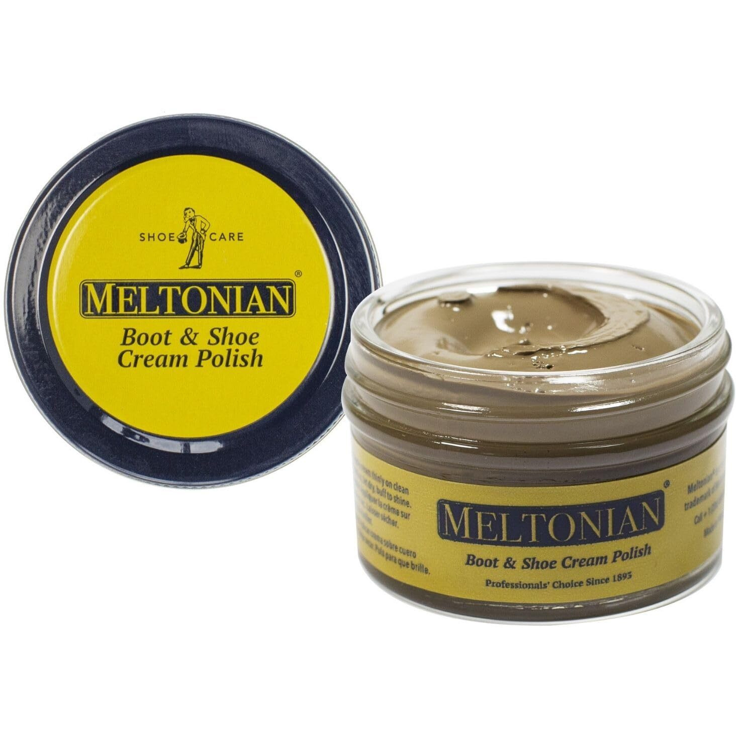 Meltonian Cream Shoe Polish - Boot Polish, Leather Shoe Polish Oil Based With Beeswax - Restores & Protects, 60+ Colors, Beige Taupe