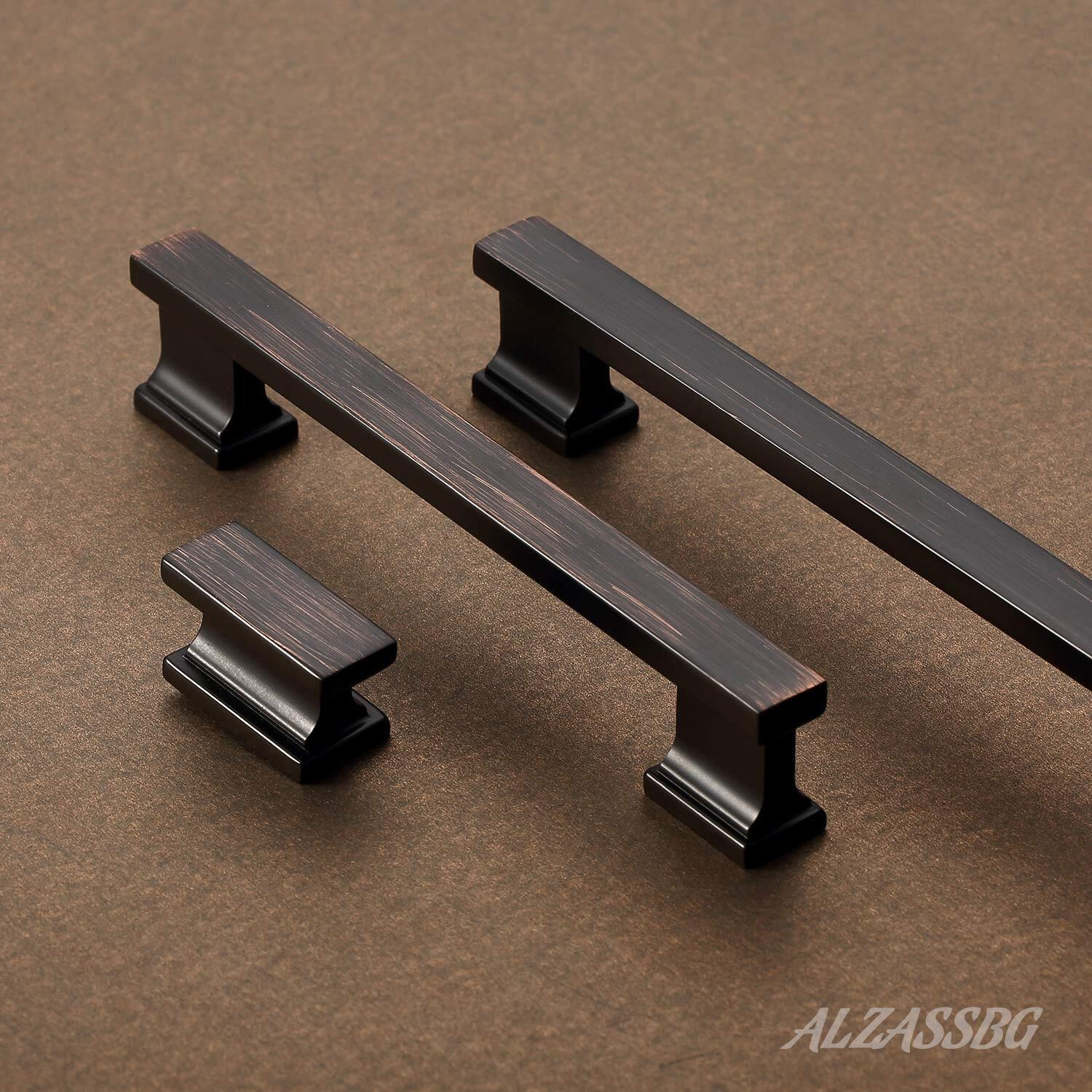 Alzassbg 15 Pack Oil Rubbed Bronze Cabinet Knobs, 1.46 Inch(37Mm) Rectangle Kitchen Hardware Knobs For Cabinets And Drawers Al6061Orb