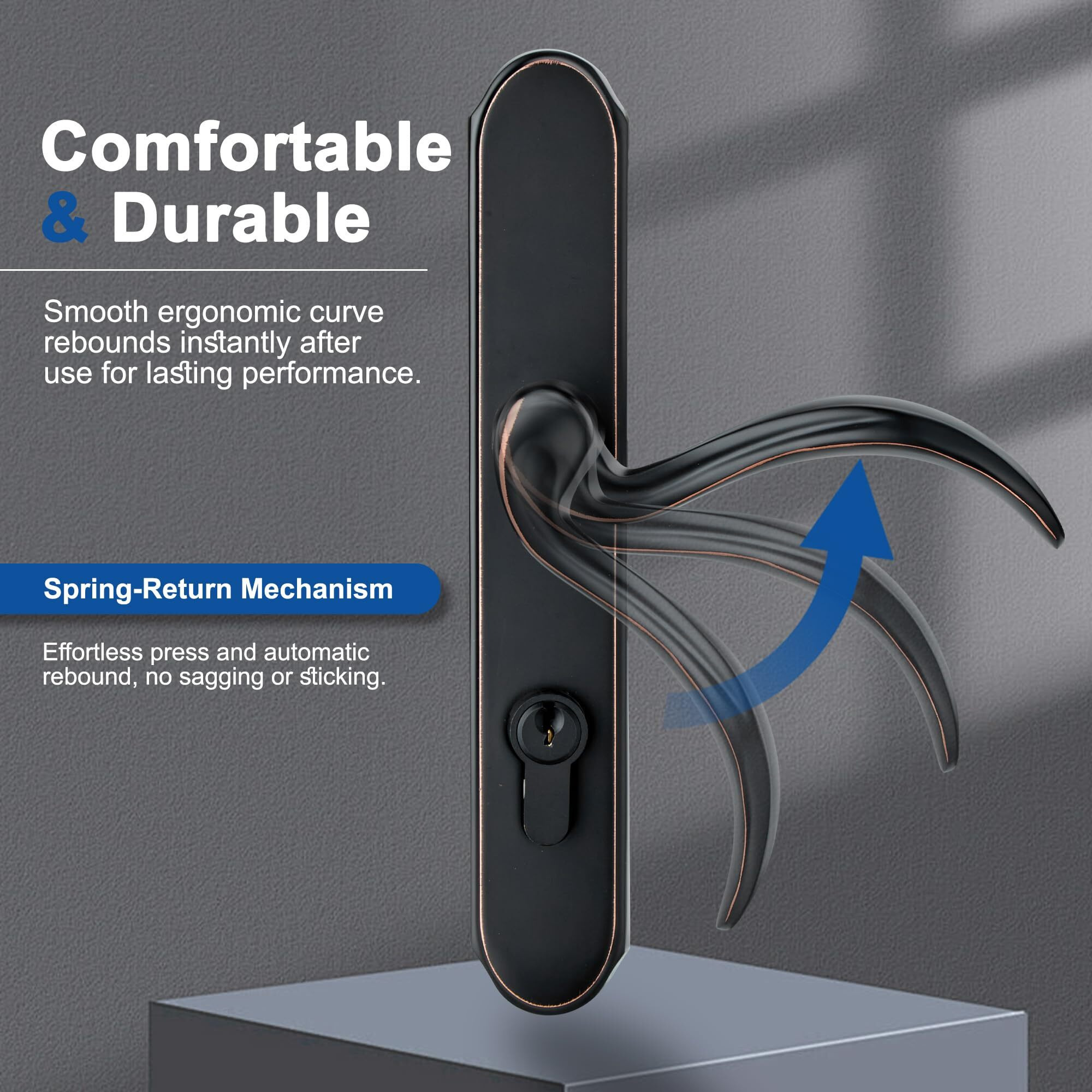Hotifytools Storm Door Handle Replacement Compatible With Pella, Storm Door Handle Set With Key And Lock Cylinder For Storm Doors And Screen Doors, Mortise Lock Not Included (Oil-Rubbed Bronze)