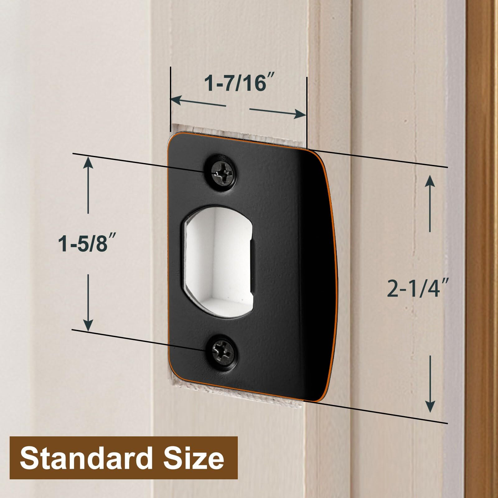 Mosecyou Standard Door Lock Strike Plate With Spacer Shim, Oil Rubbed Bronze, Door Latch Restorer, Universal Security Striker, Repair Kits To Fix Door Wont Latch Close
