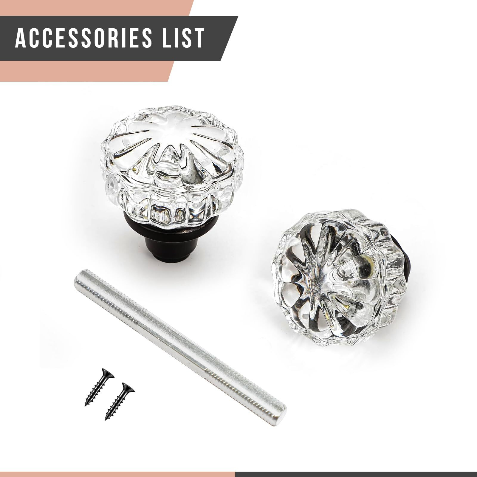 Glass Door Knobs Interior - Vintage Crystal Glass Knobs With Antique Mortise Lock Replacement For Interior Doors, Cabinets, Old-World Style Restorations Oil Rubbed Bronze 2 Pack