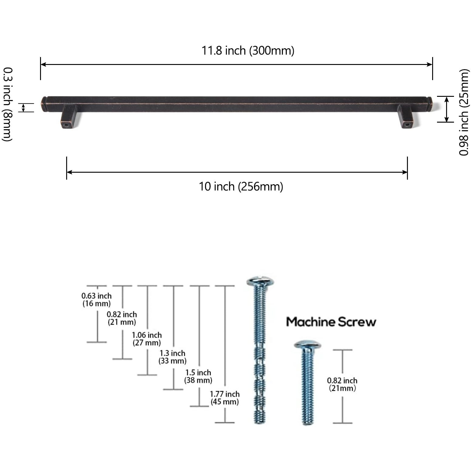 Goo-Ki 6 Pack 10 In (256Mm) Hole Center Cabinet Pulls Antique Oil Rubbed Bronze Zinc Alloy Kitchen Drawer Pulls Drawer Handles 11-4/5 Inch Length 1814-Agt-256