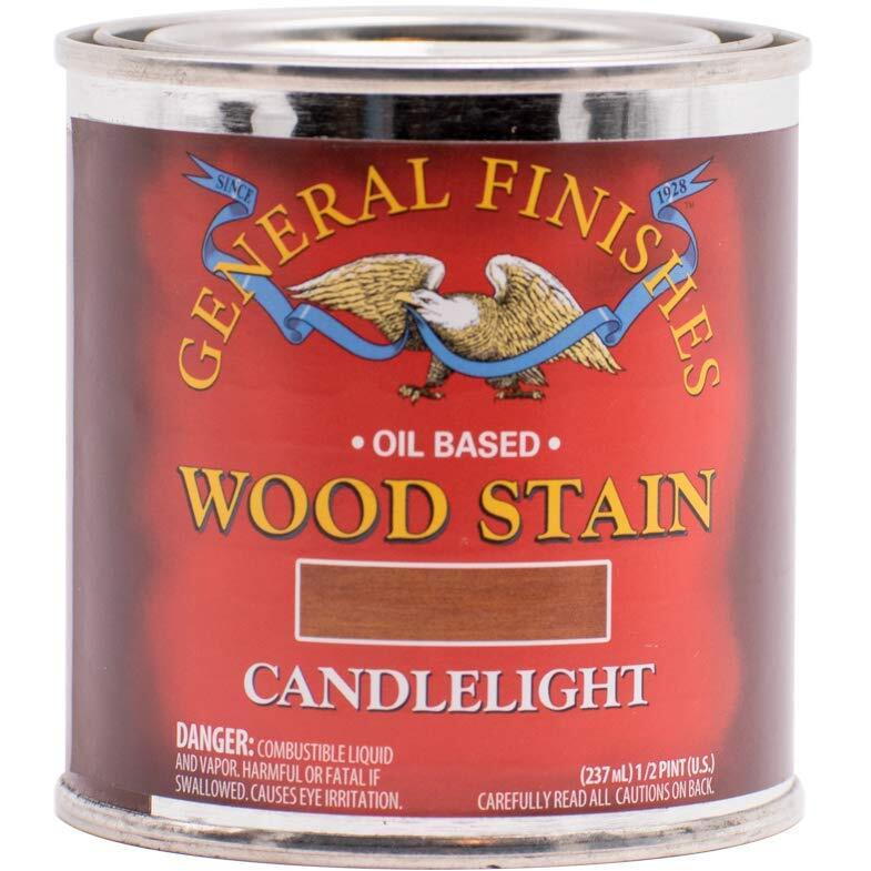 General Finishes Oil Based Penetrating Wood Stain, 1/2 Pint, Candlelight