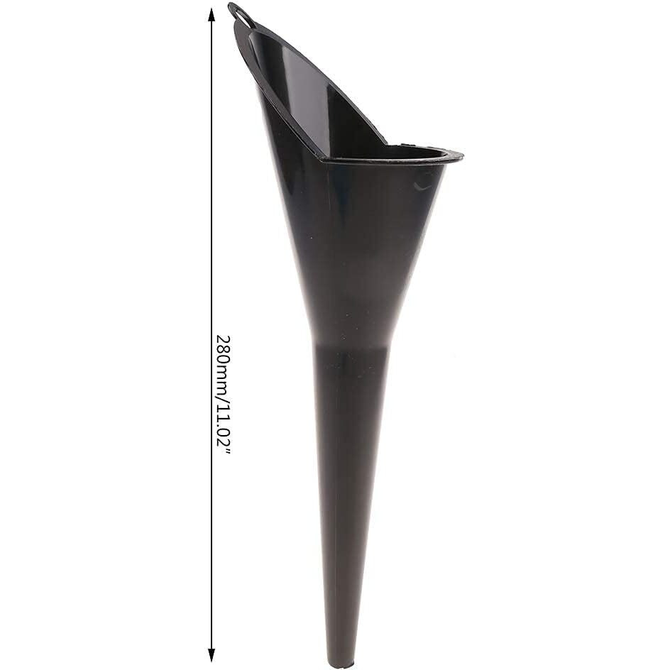 Black Multi-Function Engine Oil Funnel With Long Stem, Multi-Function Auto Engine Oil Petrol Change Funnel Long Stem Plastic For Car Motorcycle Atv Boat Circular And (11.02In)