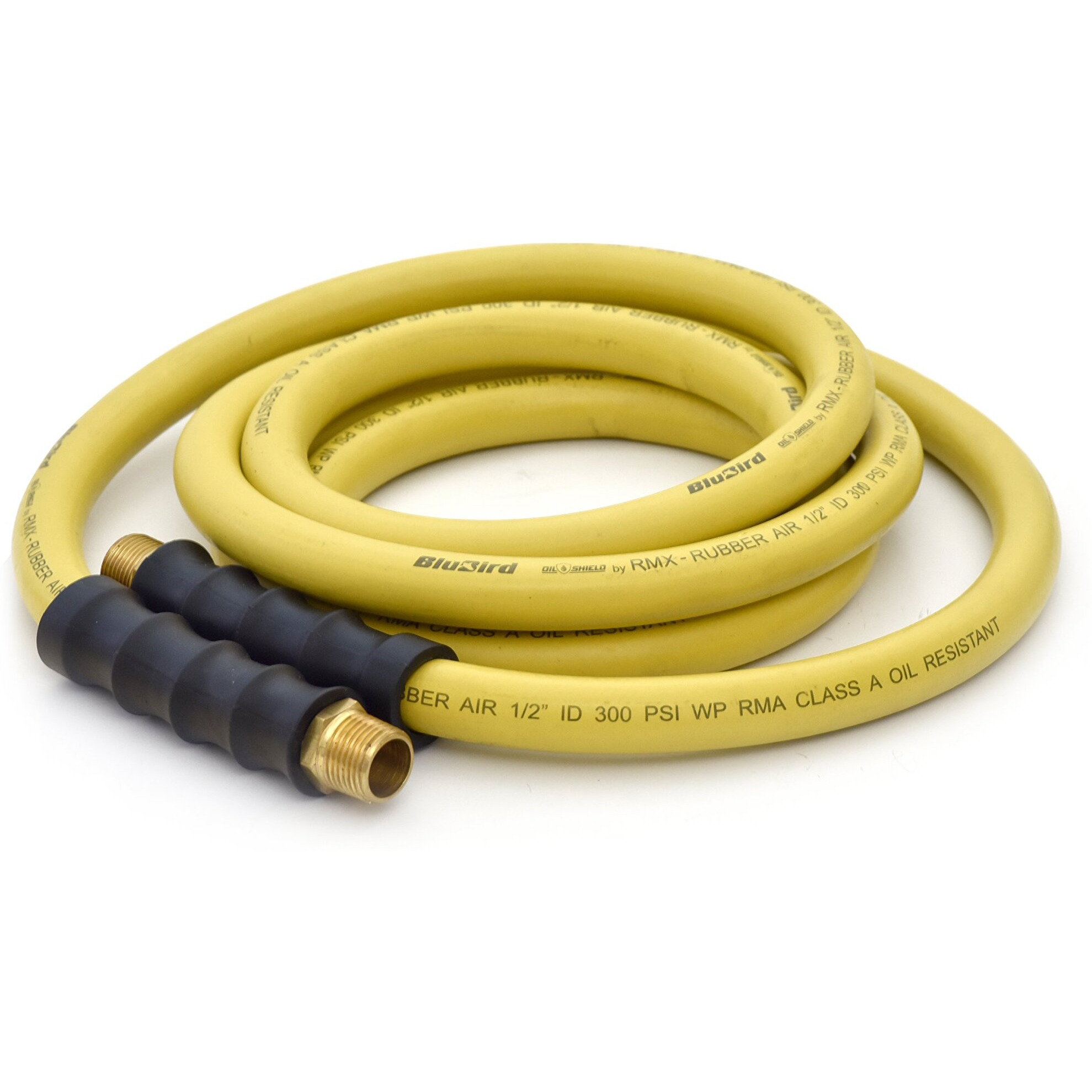 Blubird Oil Shield Rma Class A Professional Rubber Air Hose (1/2"" X 25') 1/2"" Npt