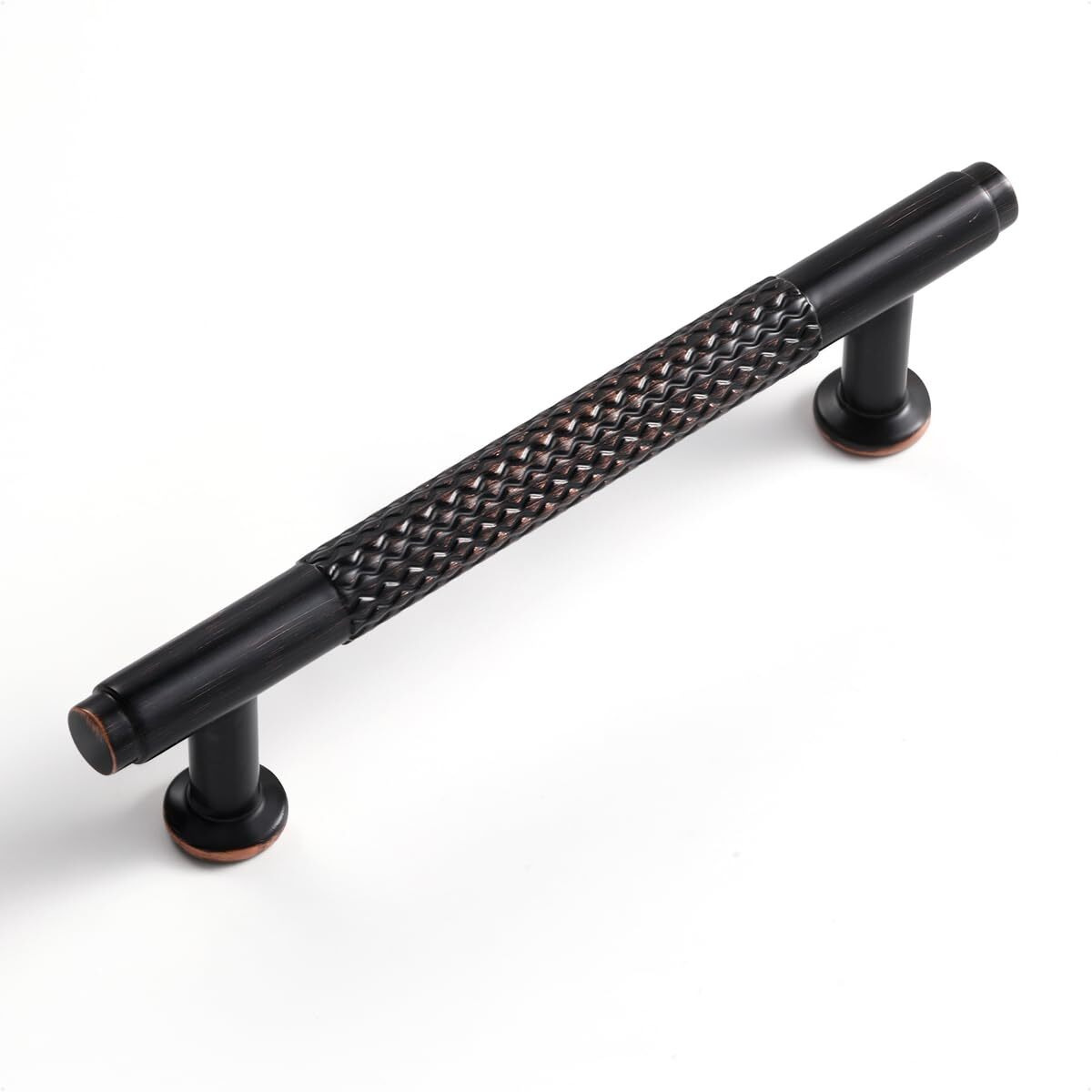 Sorwduerm 10 Pack 3.78 Inch(96Mm) Oil Rubbed Bronze Cabinet Handles Knurled Kitchen Cabinet Pulls Cupboard Kitchen Hardware Drawer Pulls Dresser Handles