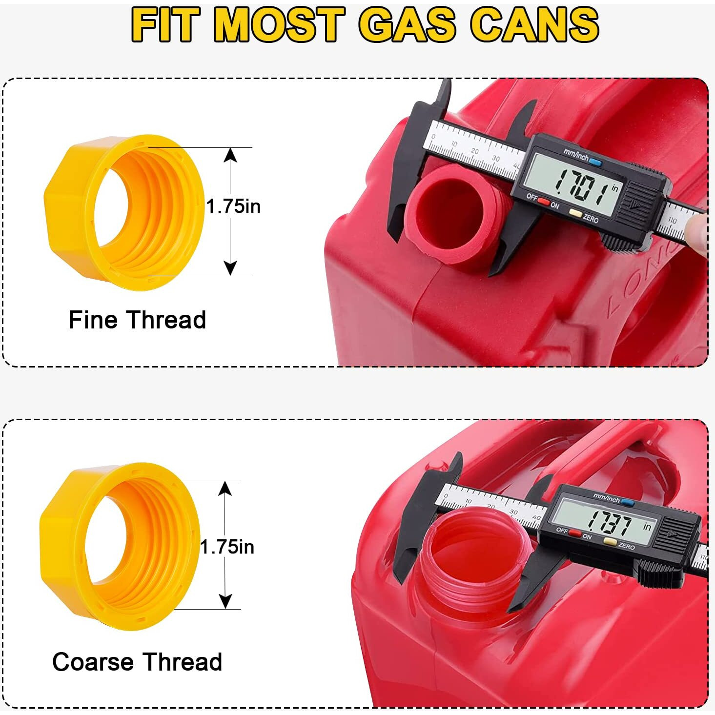 Godboy (7 Kit-Yellow Gas Can Spout Replacement, Gas Can Nozzle, Flexible Pour Nozzle Suitable For Most 1/2/5/10 Gal Oil Cans, Fuel Can Spout Replacement