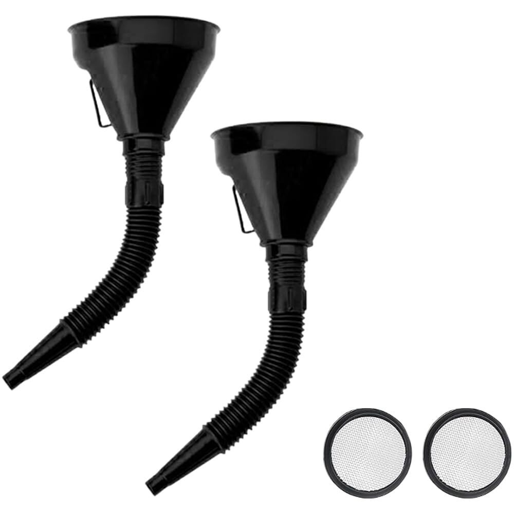 Wide Mouth Oil Funnel With Handle, Automotive Flex Funnel With Flexible Spout Extension Nozzle Hose Mesh Screen Filter For Cars Motorcycles Engine Oil, Liquid, Diesel, Kerosene, Gasoline