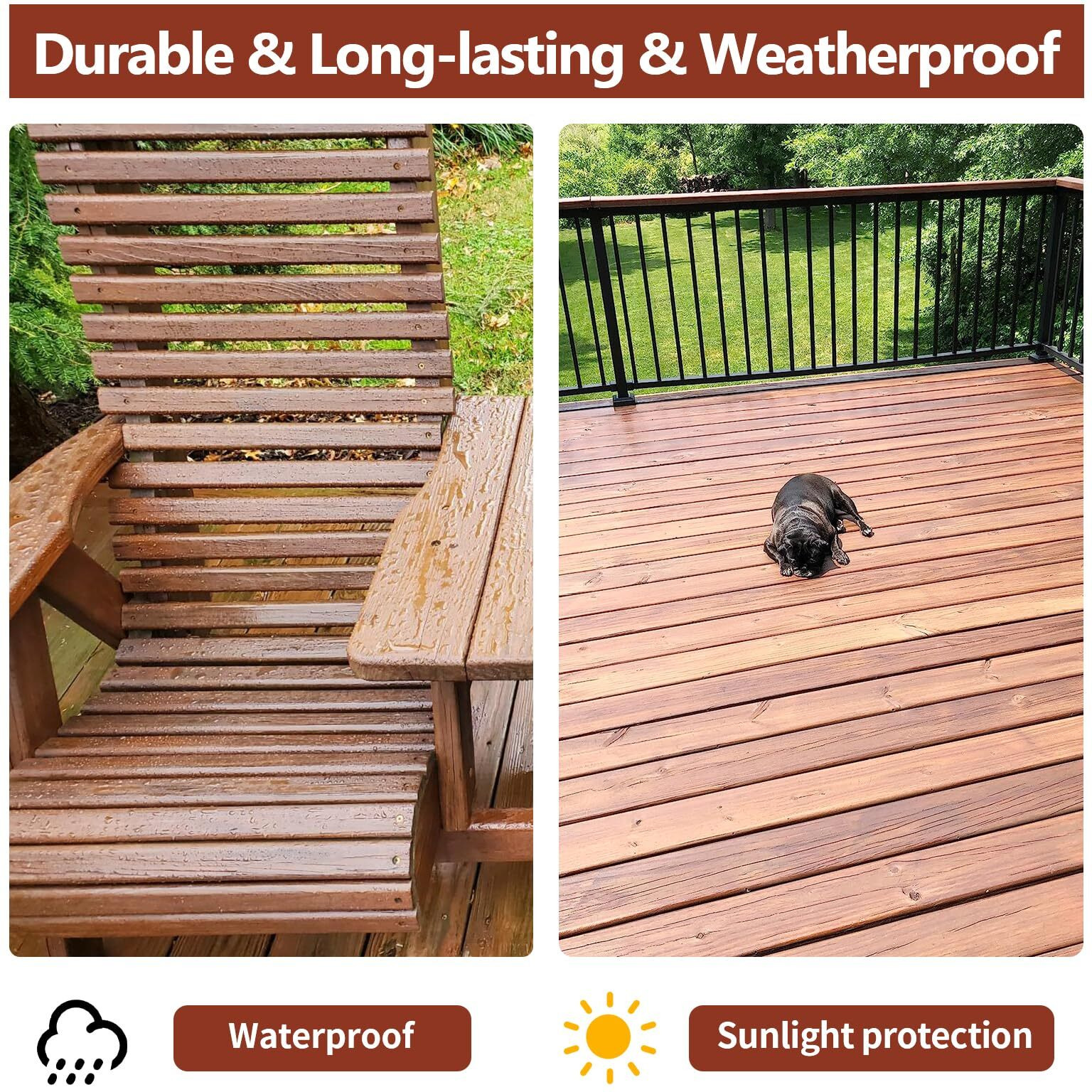 Waterproof Wood Sealer For Indoor Outdoor Wood Products(Black 8 Oz), Water-Based Wax Oil, Perfect For Sealing&Finishing Kitchen Worktops, Stairs, Floors, Doors&Dining Tables
