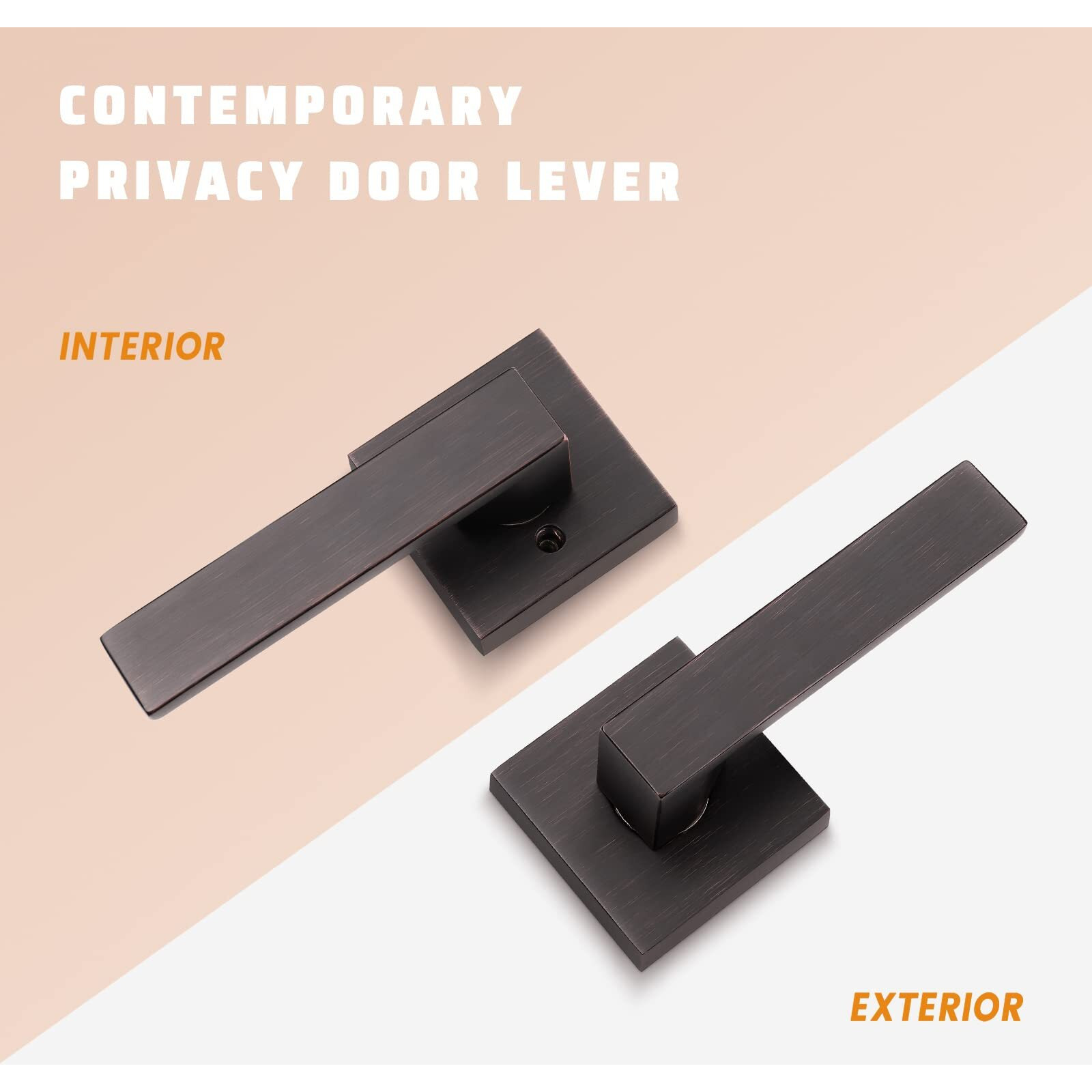 Knobwell Premium Oil Rubbed Bronze Closet Door Handles Passage Function Heavy Duty Lever, Door Handle For Left Or Right Handing, Interior Door Lever 2 Pack 2.07 Lb One Lever
