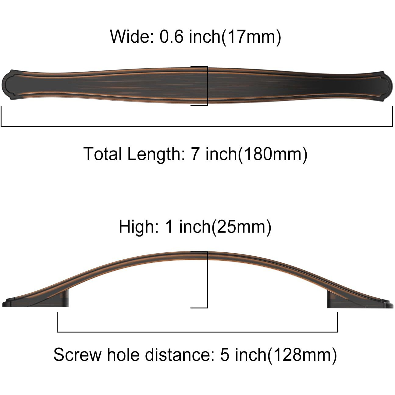 Asidrama 10 Pack 5 Inch(128Mm) Oil Rubbed Bronze Kitchen Cabinet Handles Cabinet Pulls Kitchen Cabinet Hardware For Cupboard Drawer Pulls