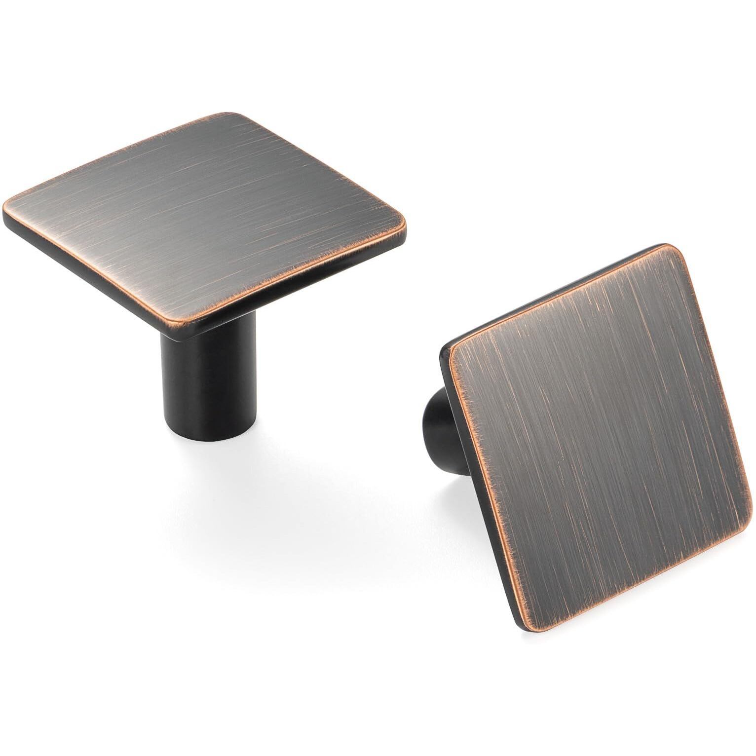 Askano 10 Pack 1-1/4 Inch Oil Rubbed Bronze Cabinet Knobs Brushed Bronze Drawer Knobs Square Bronze Cabinet Pulls, Zk2201 Kitchen Hardware For Cabinets Drawers Bedroom Dresser Bathroom Vanity Cupboard