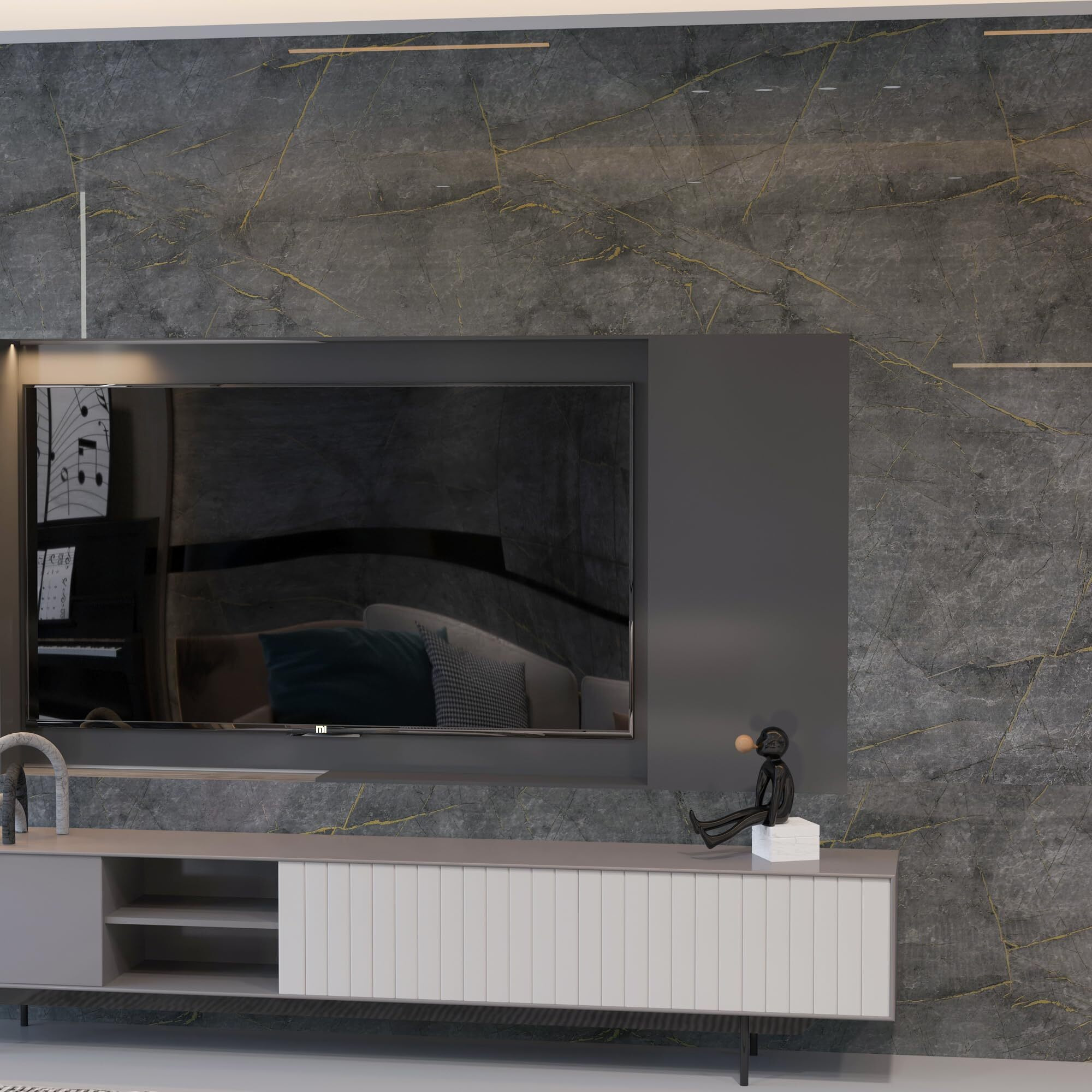 31.5"&quotX158"" Grey Marble Peel And Stick Countertop Glossy Granite Contact Paper Laminate Sheets For Countertops Thick Quartz Marble Vinyl Wrap Waterproof Oil Proof Furniture Stickers For Kitchen Counter