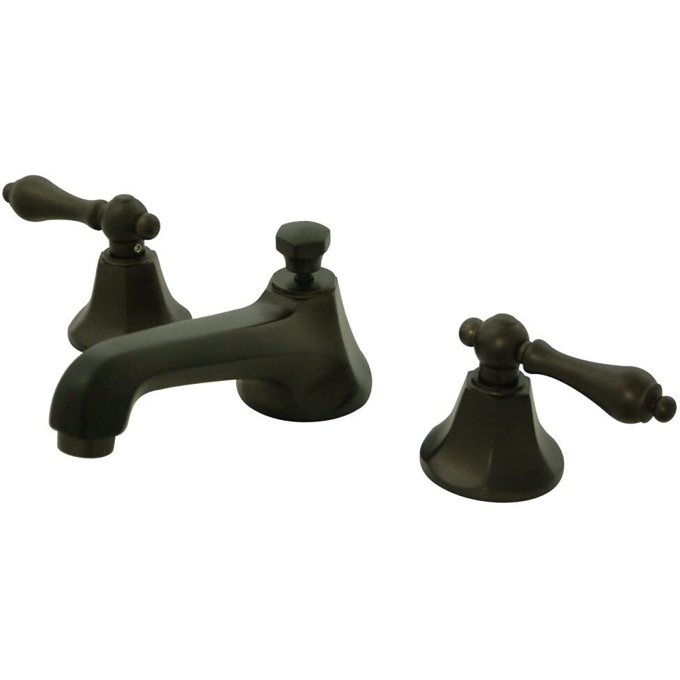 Kingston Brass Ks4465Al Metropolitan Widespread Lavatory Faucet With Metal Lever Handle, Oil Rubbed Bronze