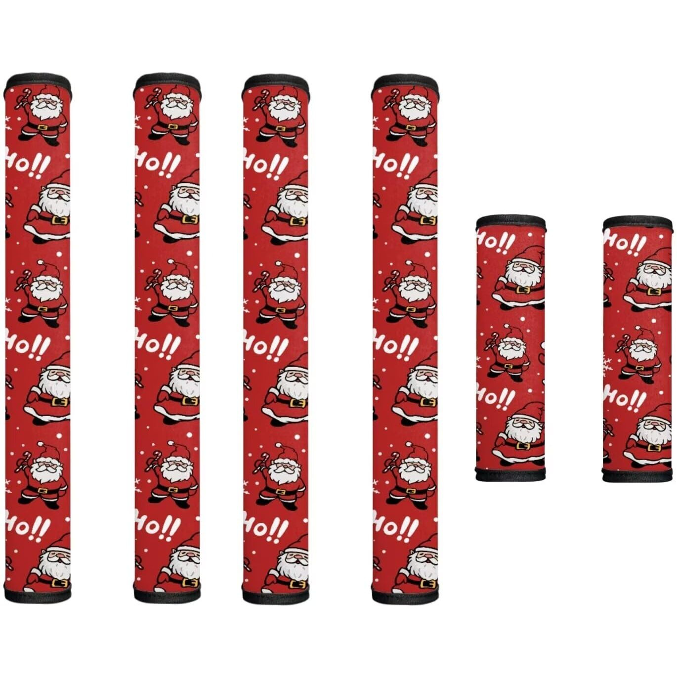 Garucesta Refrigerator Door Handle Covers Set Of 6 Washable Universal Kitchen Appliance Decor Handles Protector For Microwave Dishwasher Keep Off Smudges Oil Stains, Santa Claus Chirstmas Red Ho