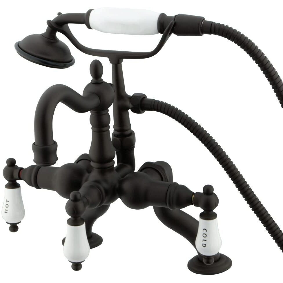 Kingston Brass Cc2009T5 Vintage Clawfoot Tub Faucet, 3-3/8-Inch To 10-Inch Adjustable Spread, Oil Rubbed Bronze