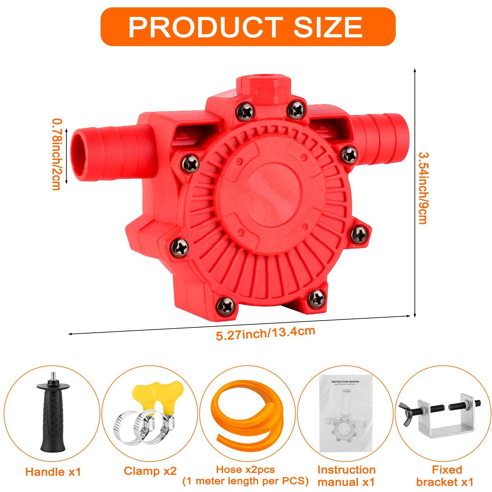 Portable Self Priming Water Drill Pump Attachment,Self Priming Pump Attachment For Drills With Suction And Discharge Hose For Water Oil Fluid Transfer