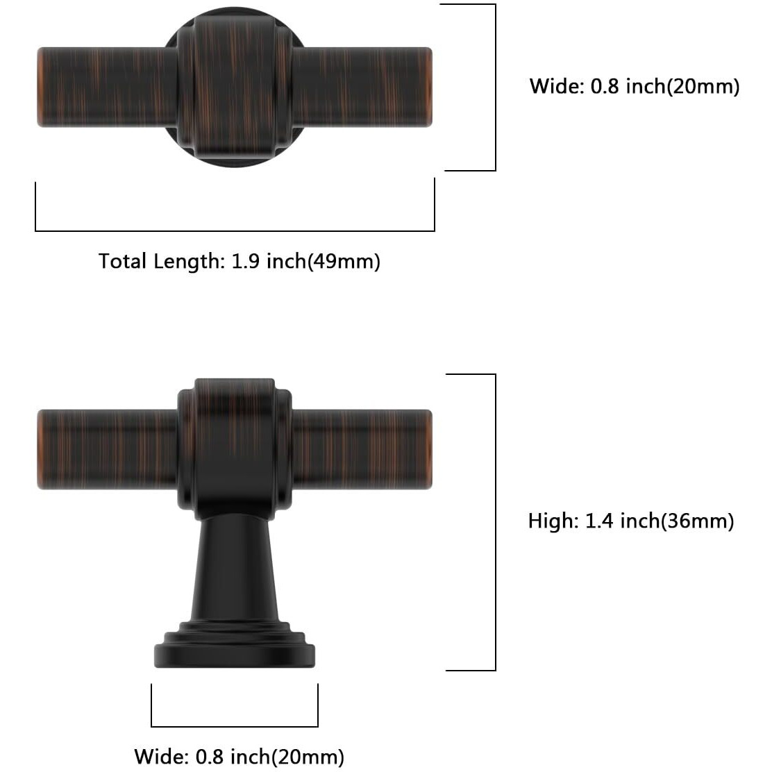 Asidrama 10 Pack Oil Rubbed Bronze Kitchen Cabinet Knobs Drawer Cabinet Hardware Zinc Knobs For Dresser Drawers