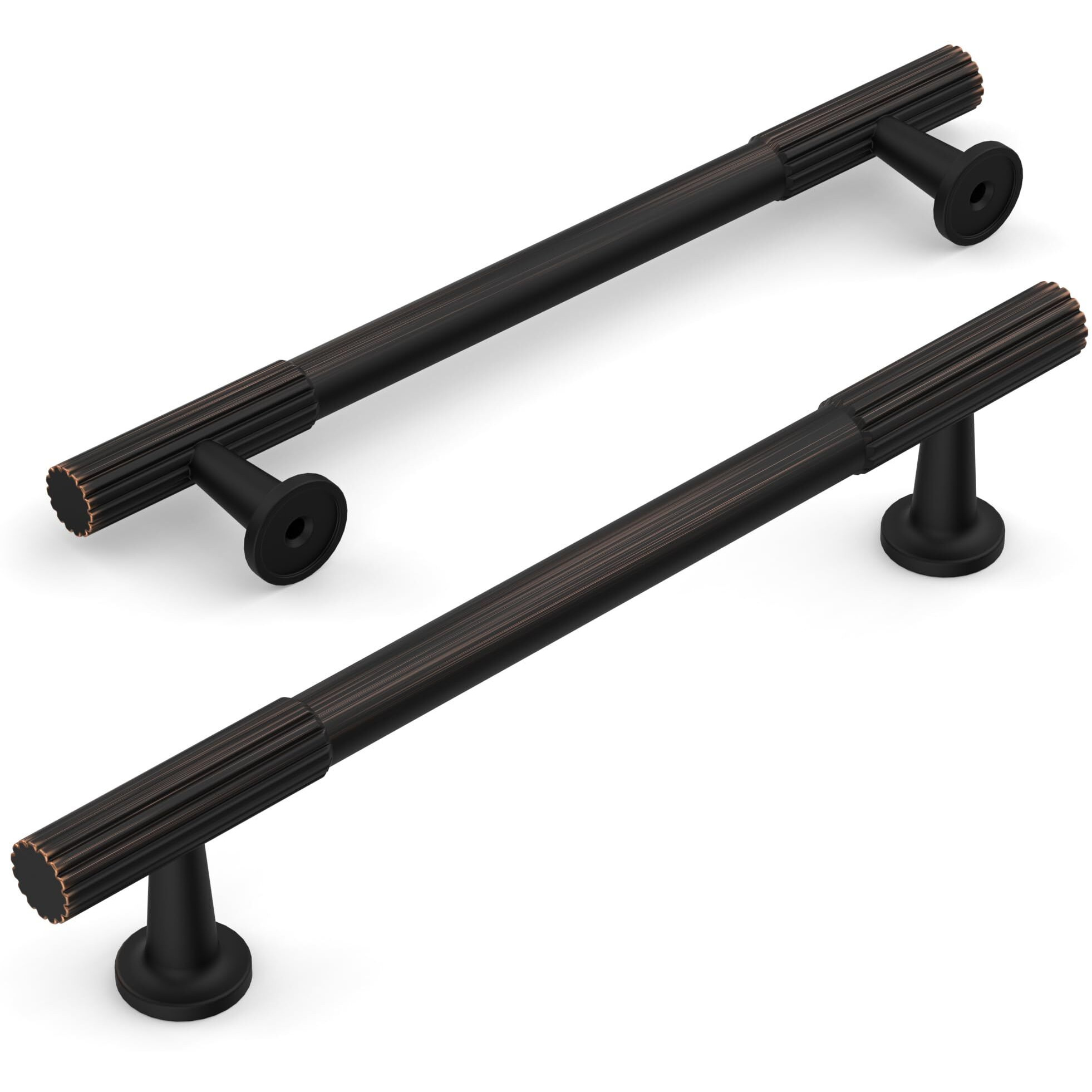 Amerdeco 10 Pack Oil Rubbed Bronze Cabinet Pulls 6.3 Inch(160Mm) Hole Centers Kitchen Cabinet Handles Hardware For Cabinets Cupboard Handles Drawer Pulls Zh0071