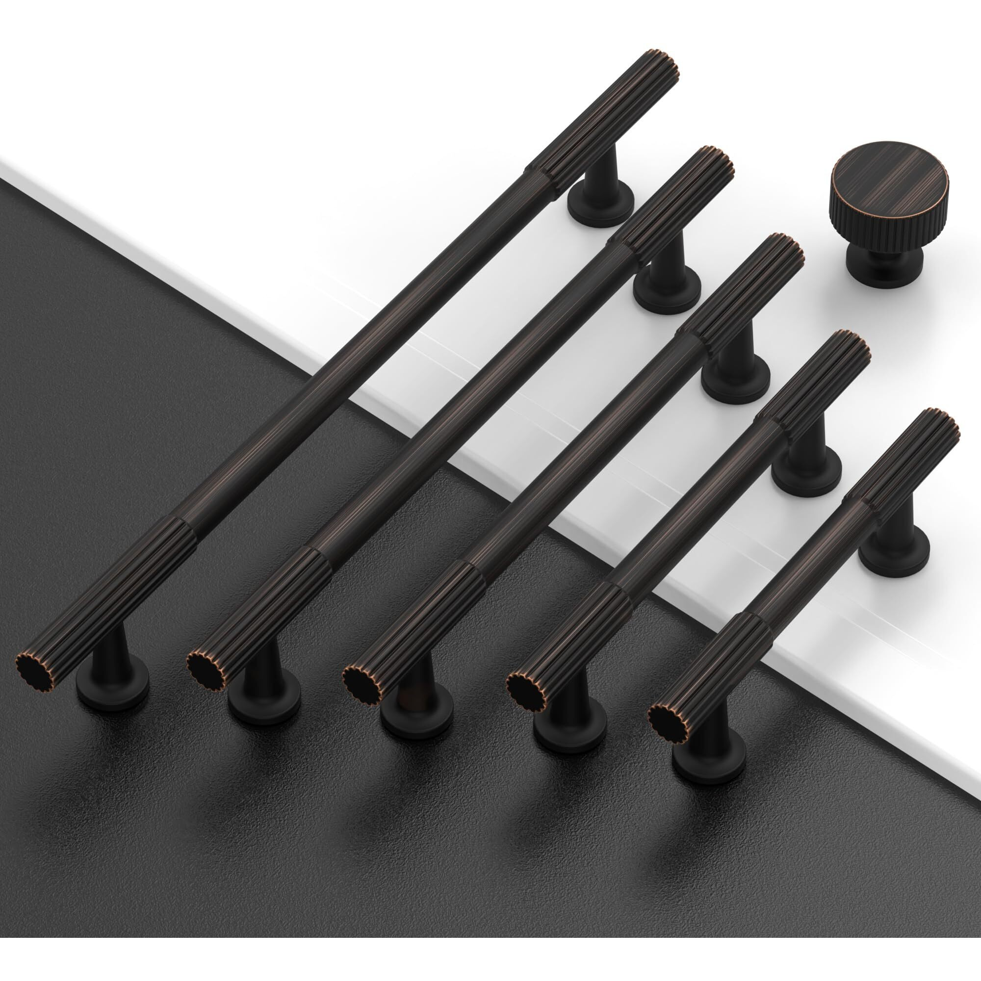 Amerdeco 10 Pack Oil Rubbed Bronze Cabinet Pulls 6.3 Inch(160Mm) Hole Centers Kitchen Cabinet Handles Hardware For Cabinets Cupboard Handles Drawer Pulls Zh0071