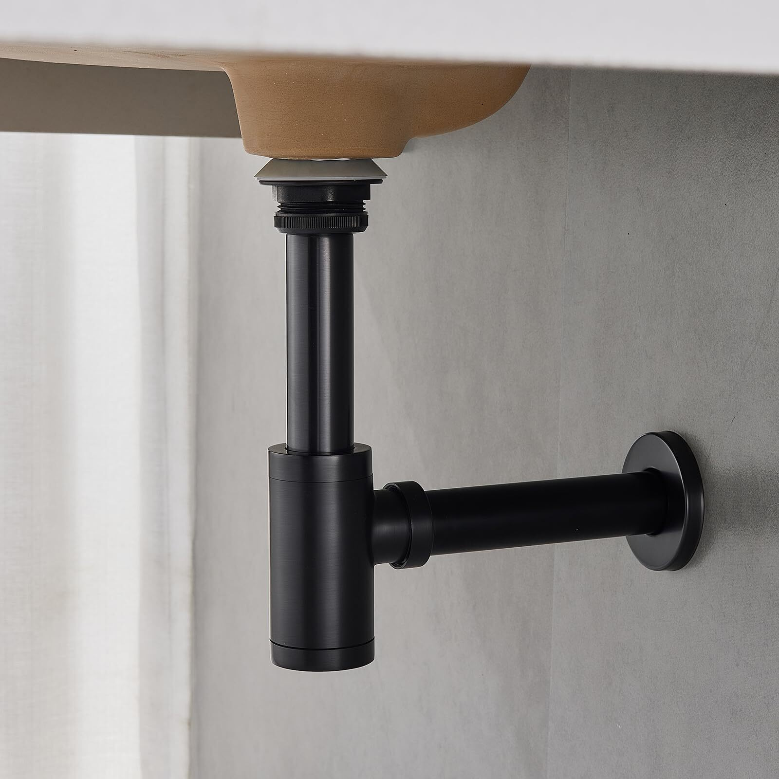 Tsibomu Bathroom Basin Sink Waste P-Trap Drain Kit, Adjustable Bottle Trap With Pop Up Drain Stopper With Overflow, Oil Rubbed Bronze