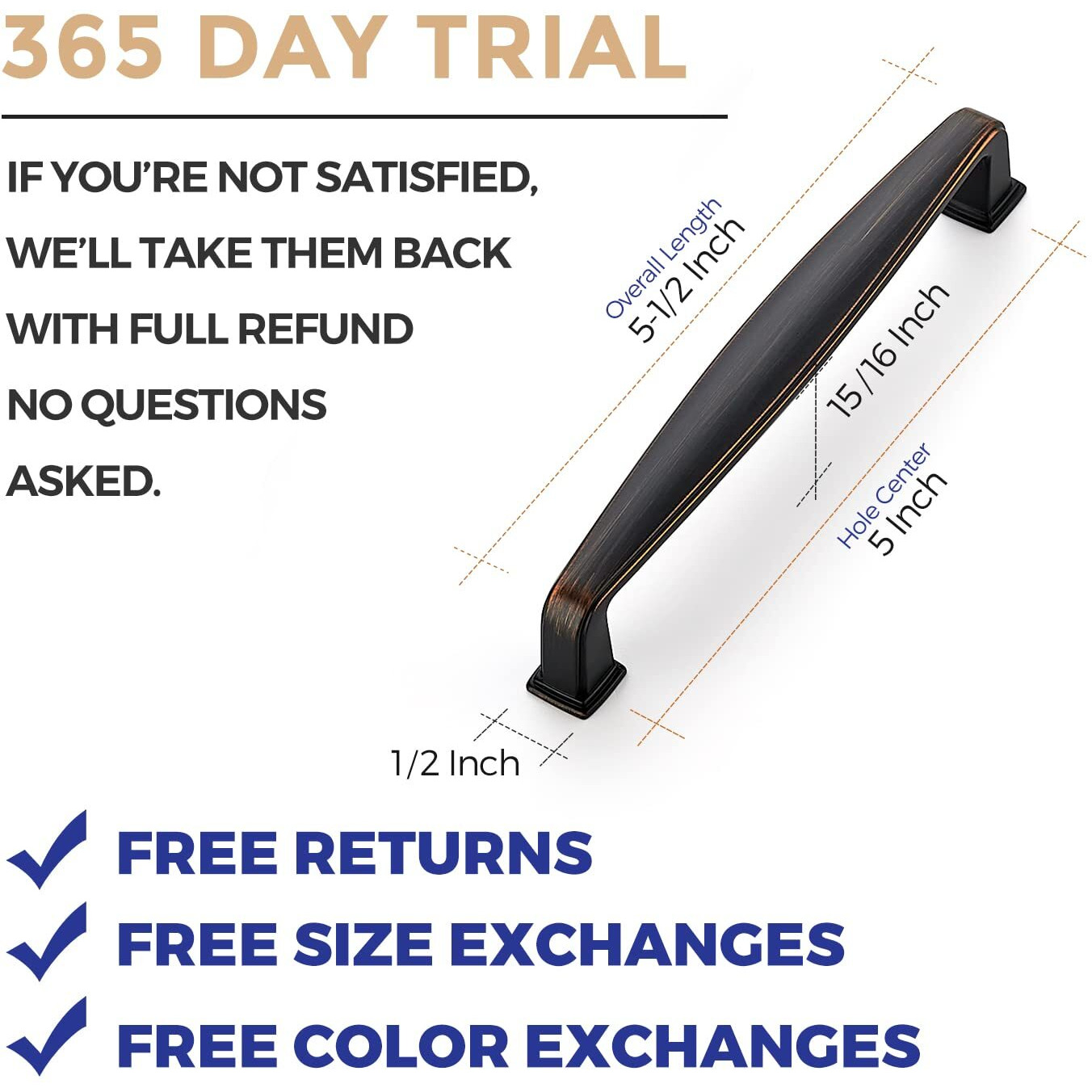 Ravinte 20 Pack 5 Inch Solid Kitchen Cabinet Handles - Oil Rubbed Bronze Drawer Pulls Hardware For Cabinets And Cupboards