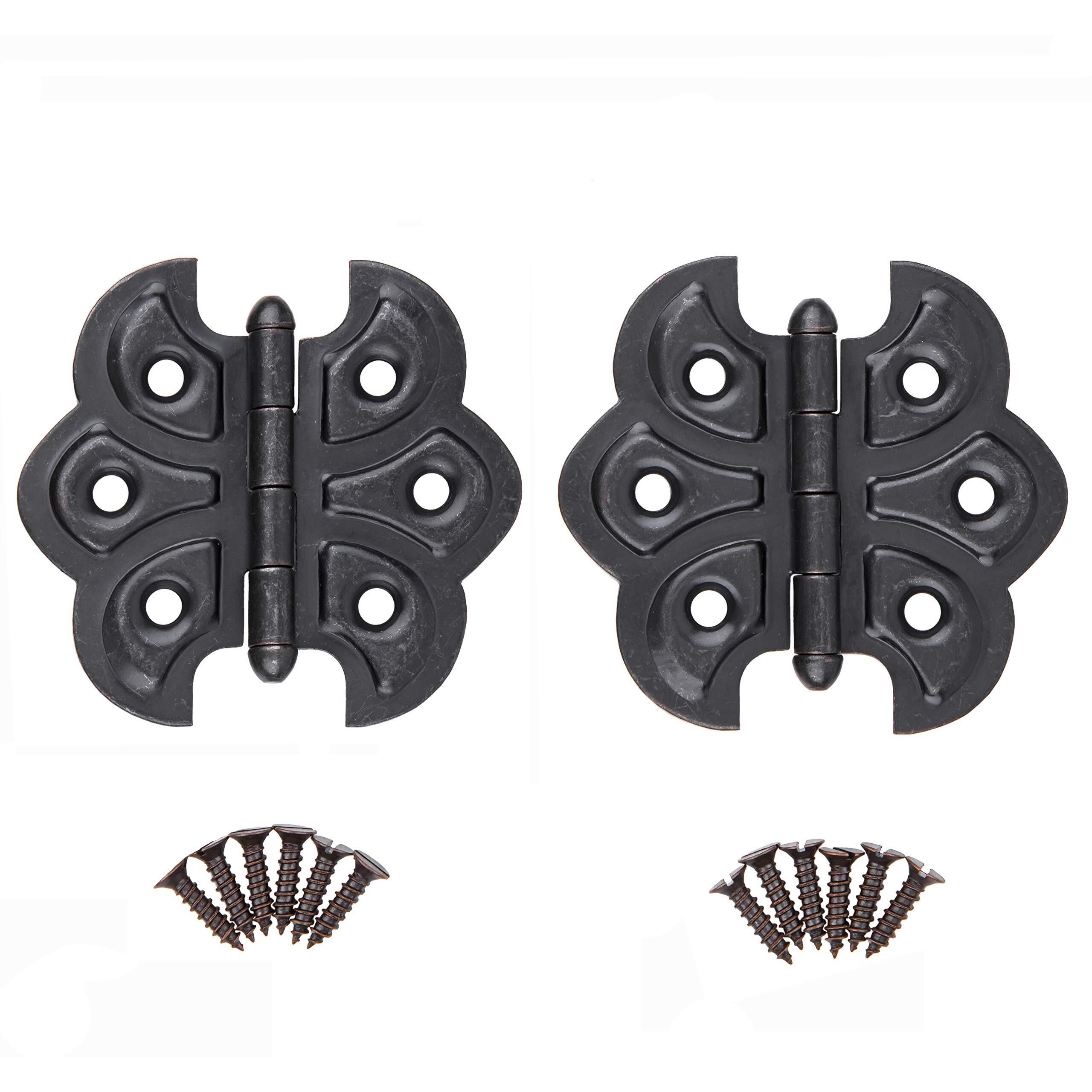 Oil Rubbed Bronze Plated Butterfly Hinges - Pack Of 20 - Surface Mount Cabinet Door Hinges - Furniture Hardware - Ua-260-Hob (10)