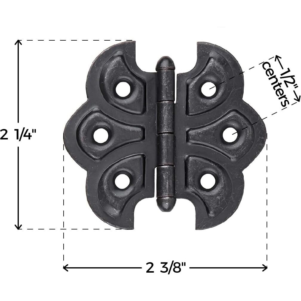 Oil Rubbed Bronze Plated Butterfly Hinges - Pack Of 20 - Surface Mount Cabinet Door Hinges - Furniture Hardware - Ua-260-Hob (10)