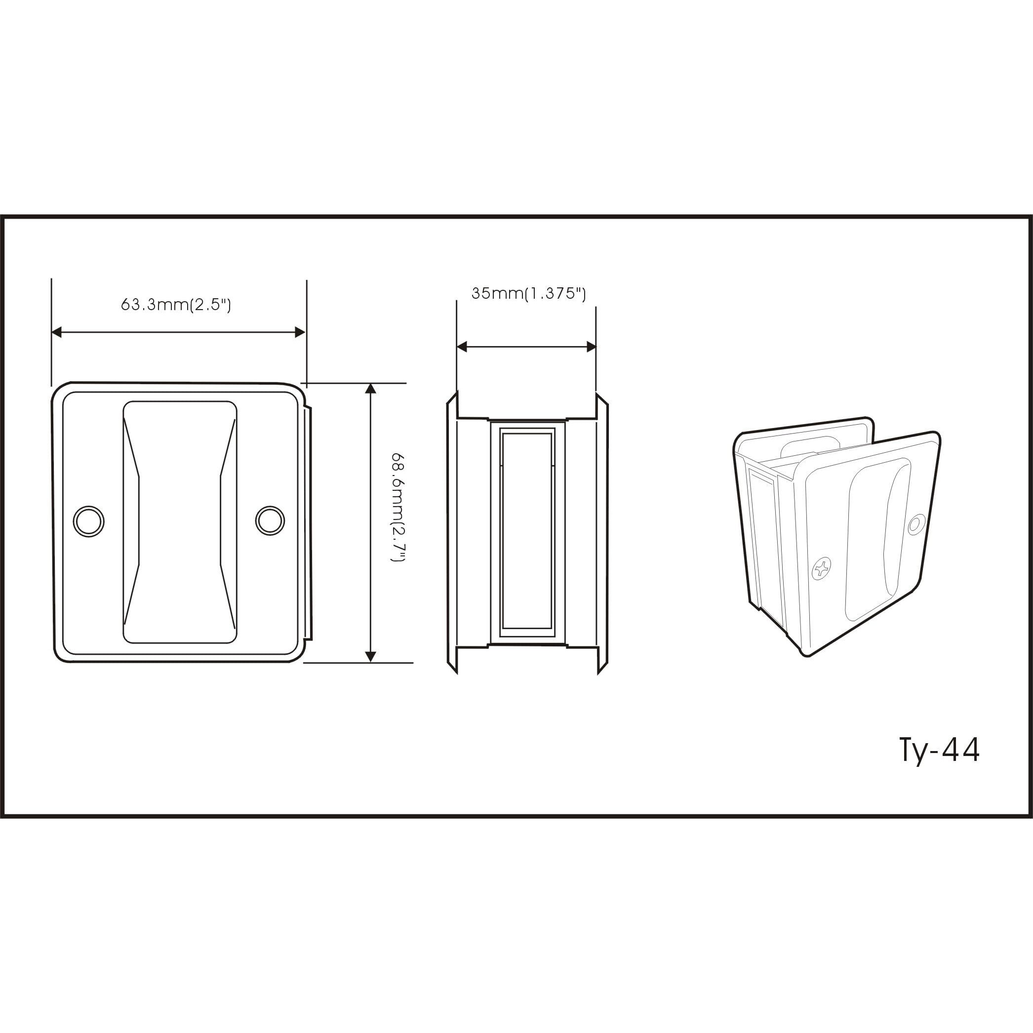 Qcaa Solid Brass Sliding Door Pocket Passage Door Pull, Oil Rubbed Bronze, 2 Pack