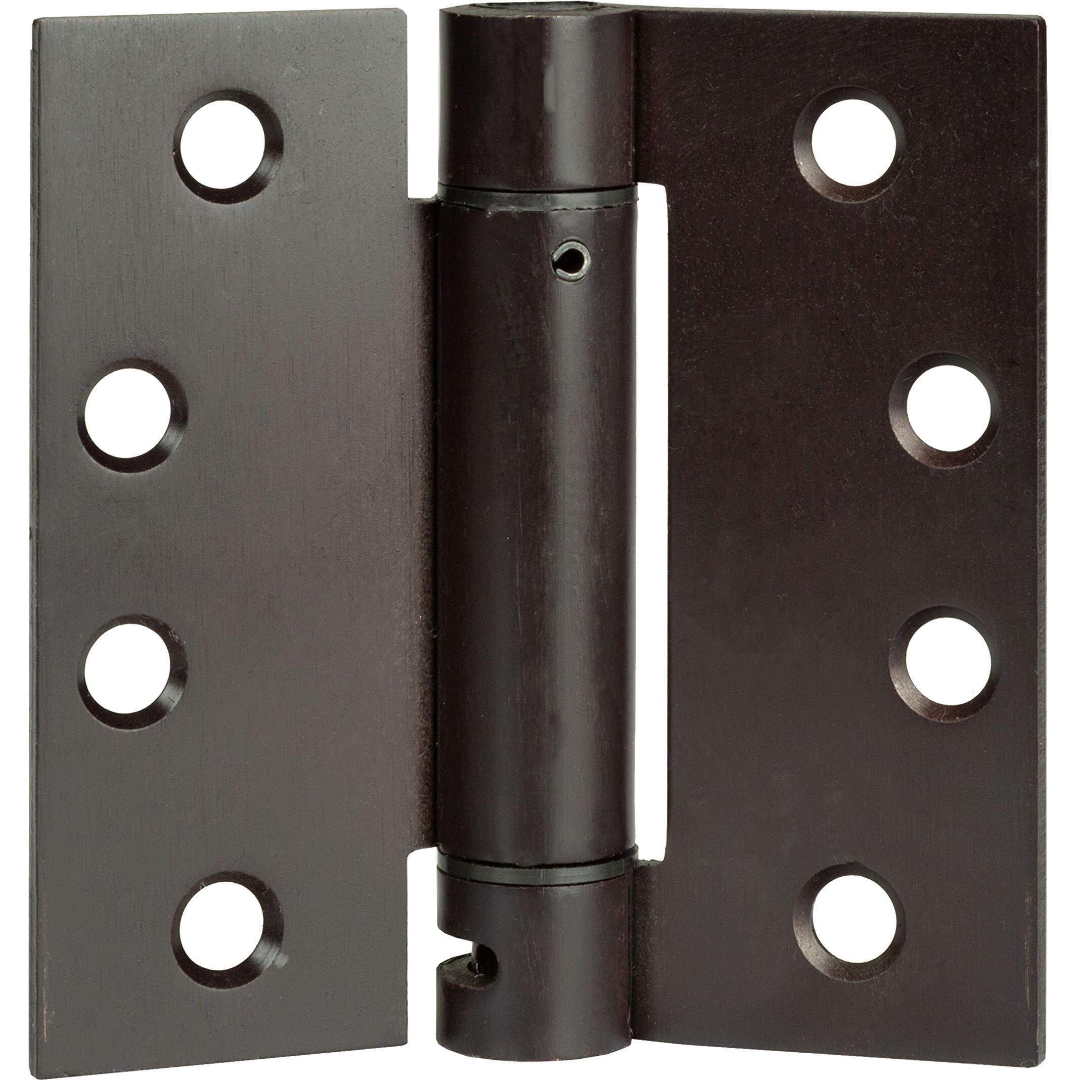 Ilyapa Self Close Door Hinges, 2 Pack, Oil Rubbed Bronze Mortise Spring Hinge - 4 X 4 Inch For Doors With Square Corners, Self Closing