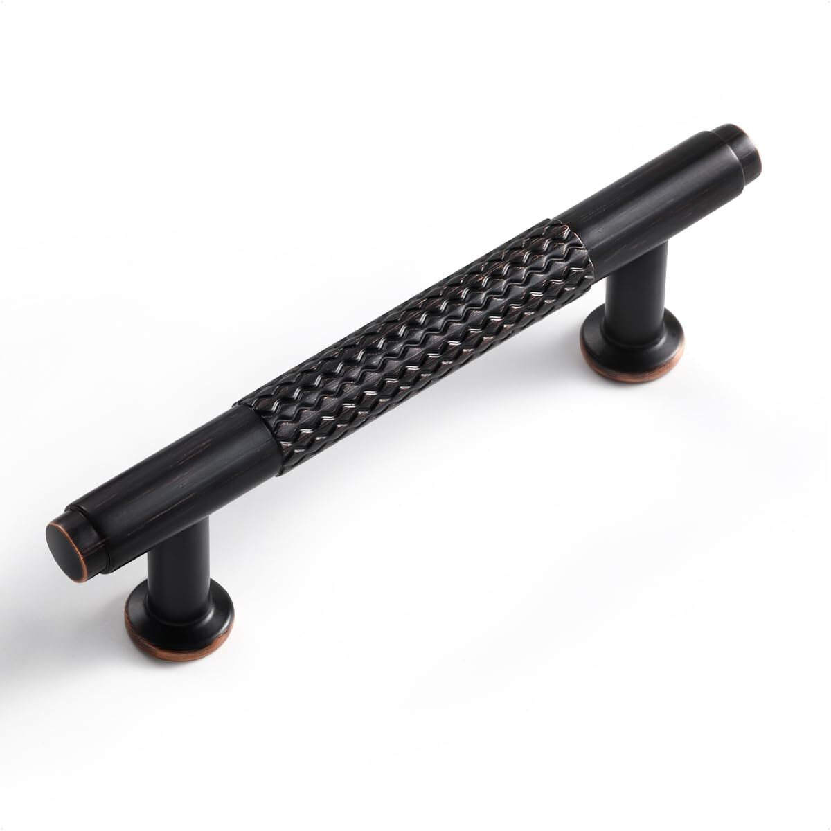 Sorwduerm 2 Pack 3 Inch(76Mm) Oil Rubbed Bronze Cabinet Handles Knurled Kitchen Cabinet Pulls Cupboard Kitchen Hardware Drawer Pulls Dresser Handles