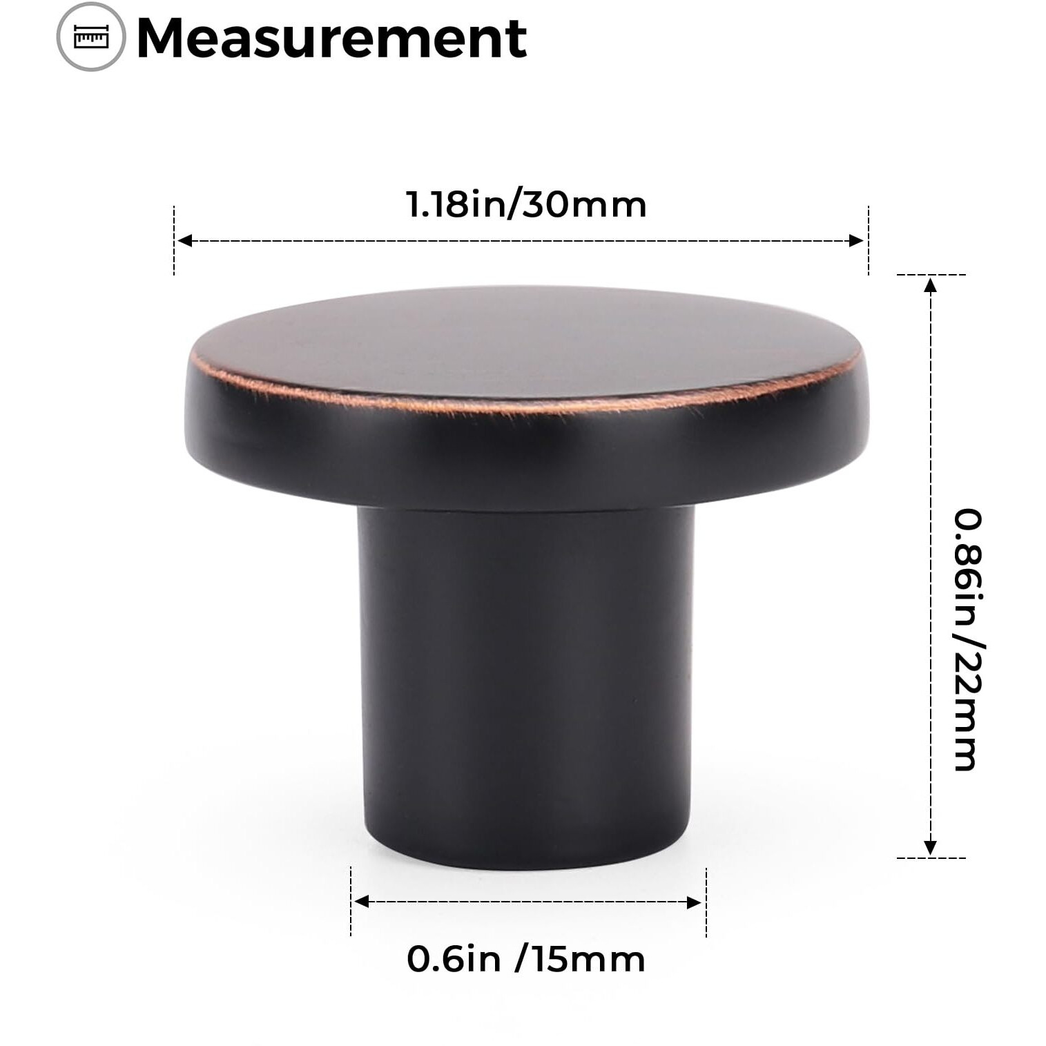 Ravinte 30 Pack Cabinet Knobs Oil Rubbed Bronze Kitchen Cabinet Knobs Round Dresser Drawer Knobs Bronze Drawer Pulls Closet Door Knobs 1-1/5 Inch
