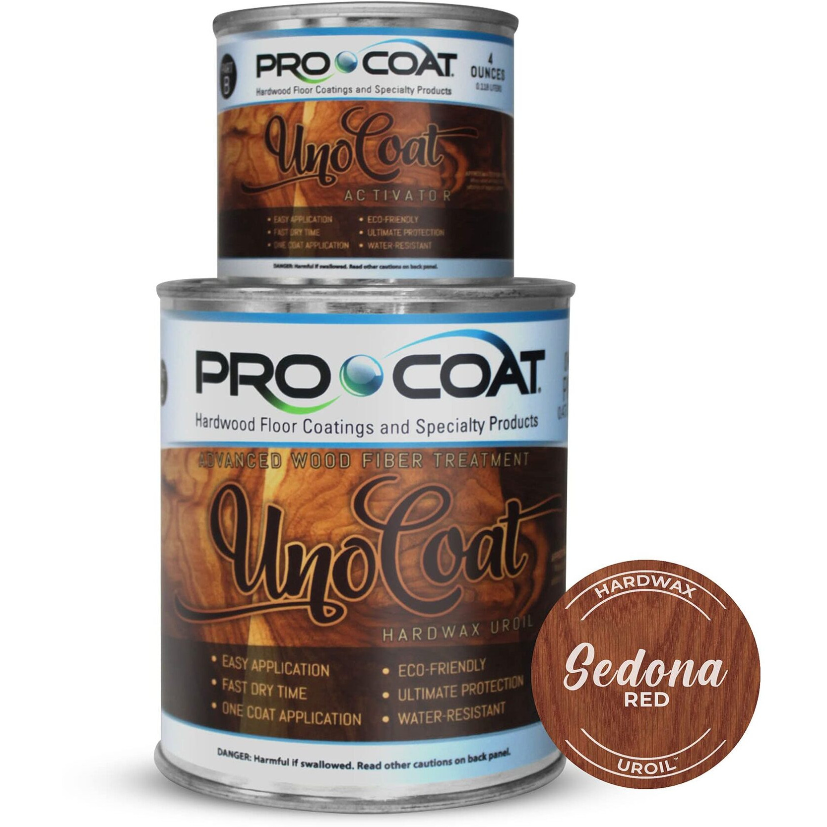 Unocoat Hardwax Uroil With Activator - Made In Usa, Advanced Wood Grain Treatment For Indoor Applications, Urethane-Modified Hard Wax Oil, For Any Wood Species-1 Pint (16Oz / 473Ml) - Sedona Red