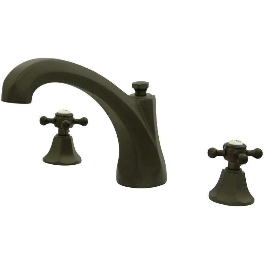 Kingston Brass Ks4325Bx Metropolitan Roman Tub Filler With Metal Cross Handle, Oil Rubbed Bronze