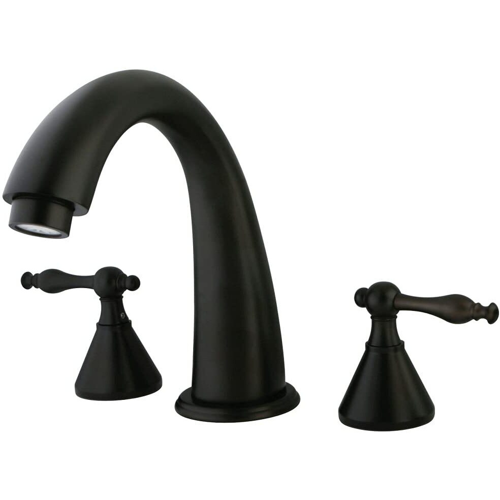 Kingston Brass Ks2365Nl Naples Roman Tub Faucet, 8-Inch Adjustable Center, Oil Rubbed Bronze