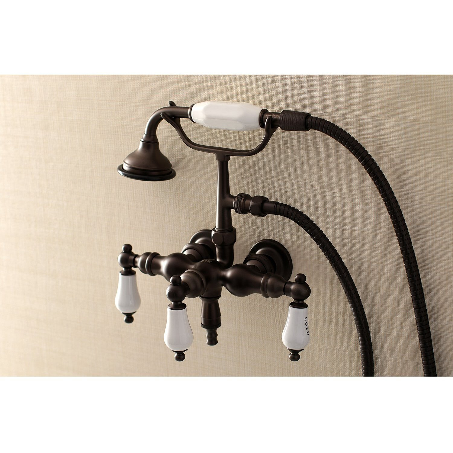 Kingston Brass Ae21T5 Aqua Vintage Clawfoot Tub Faucet, 3-3/8"", Oil Rubbed Bronze