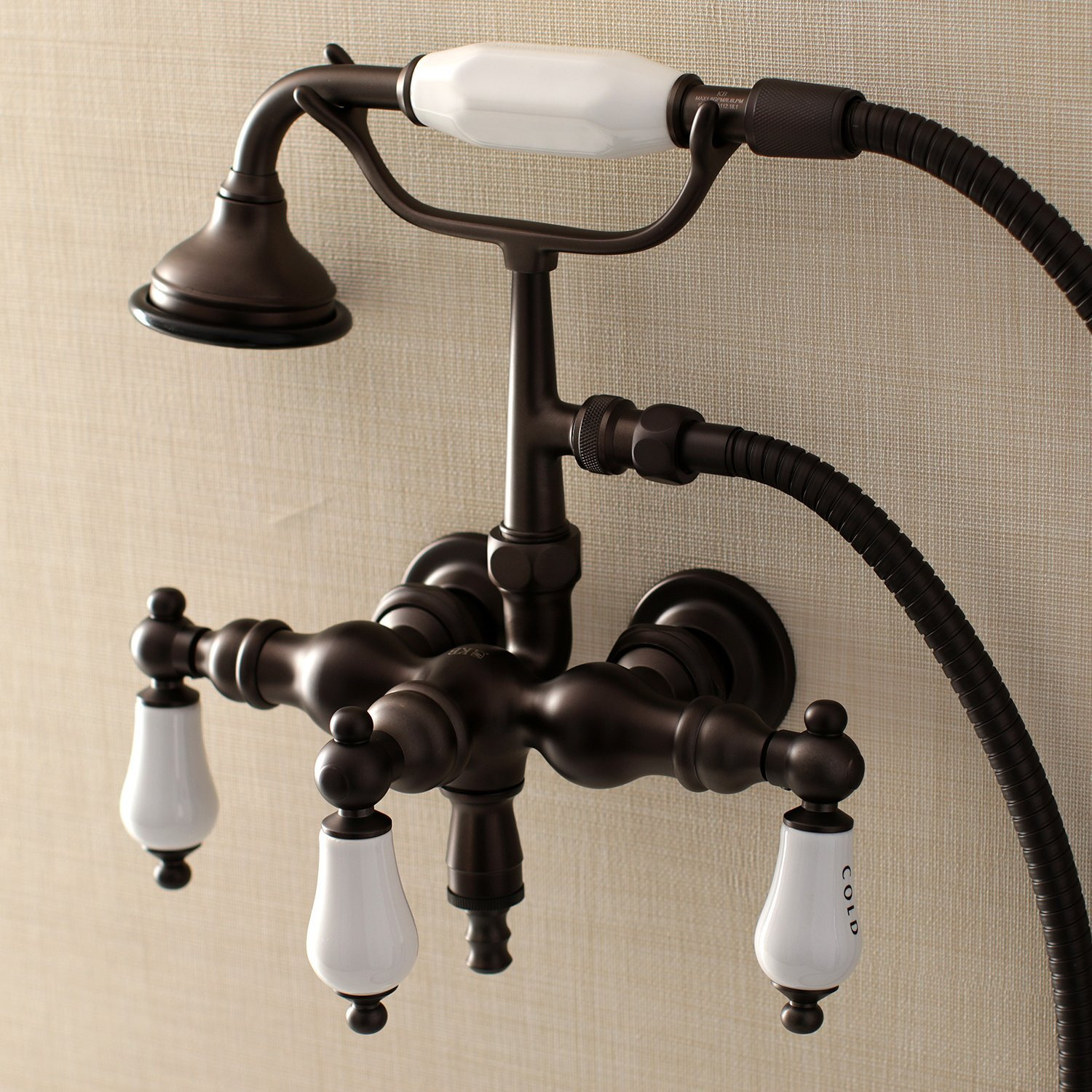 Kingston Brass Ae21T5 Aqua Vintage Clawfoot Tub Faucet, 3-3/8"", Oil Rubbed Bronze