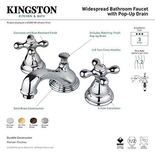 Kingston Brass Ks5565Ax Royale Widespread Bathroom Faucet, Oil Rubbed Bronze